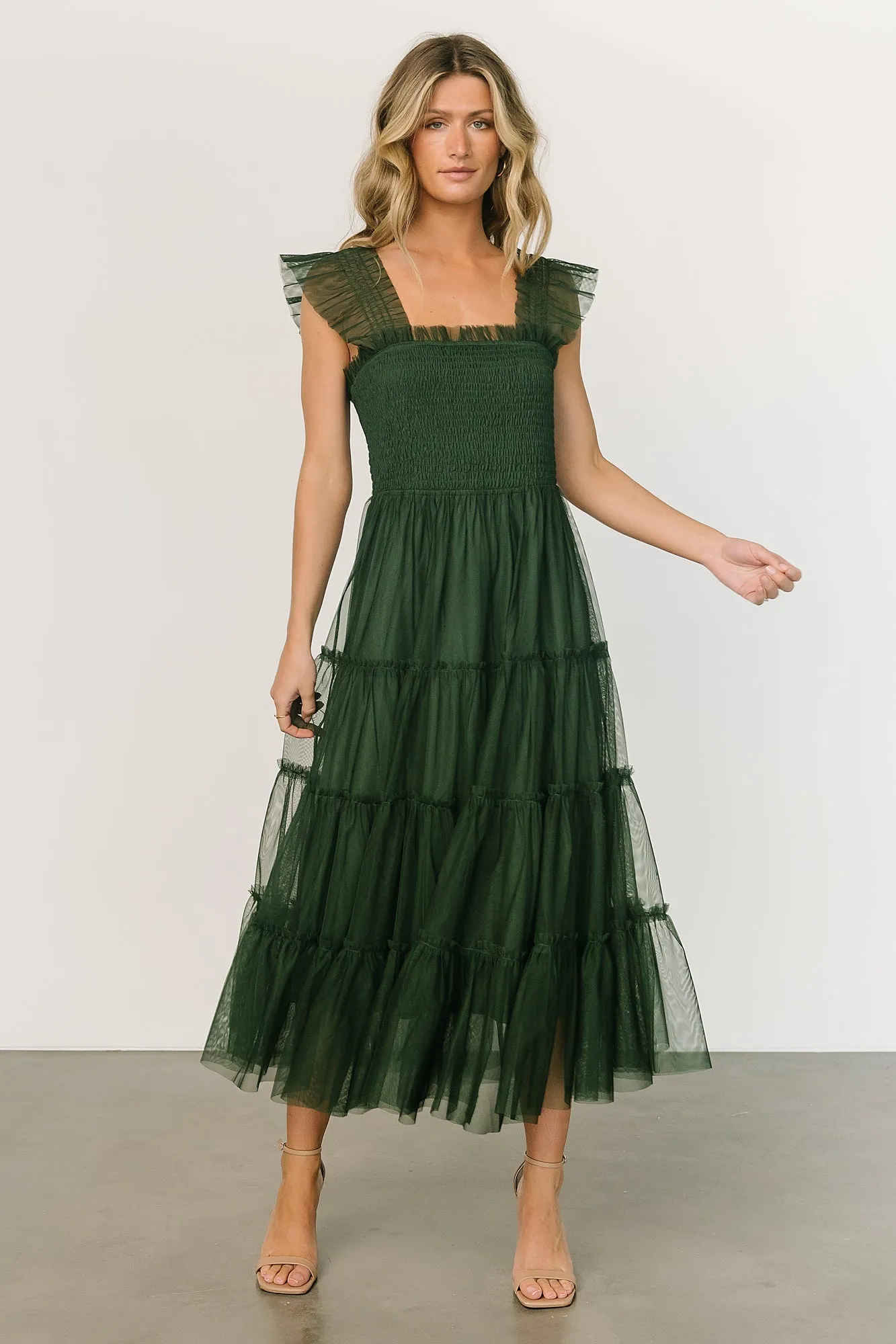 Emma Smocked Tulle Dress | Green sold by Baltic Born product image thumbnail 2