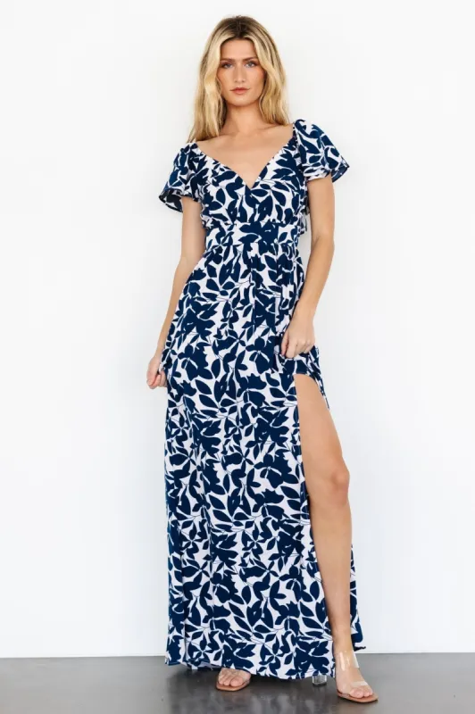 Adira Maxi Dress | Navy Floral sold by Baltic Born