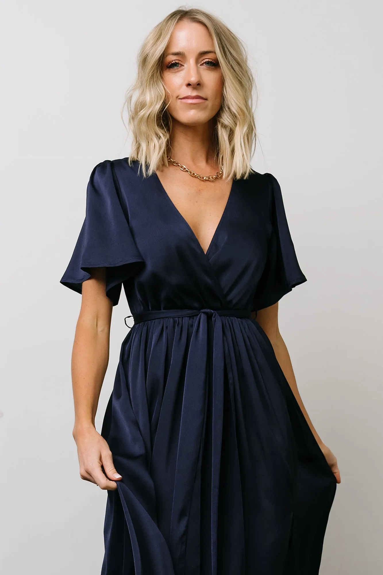 Fabric Swatch - Sicily Satin | Navy sold by Baltic Born product image thumbnail 2