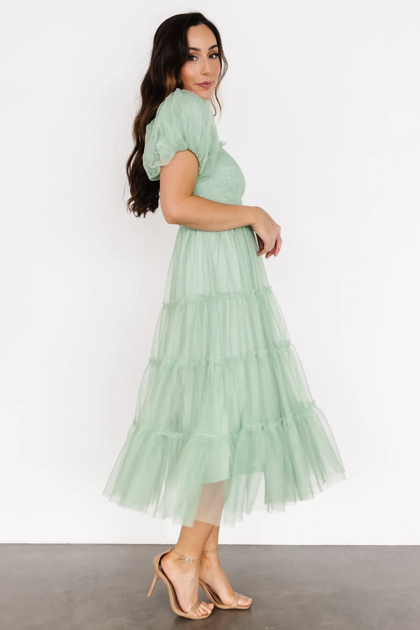 Liv Tulle Midi Dress | Light Green sold by Baltic Born product image thumbnail 3