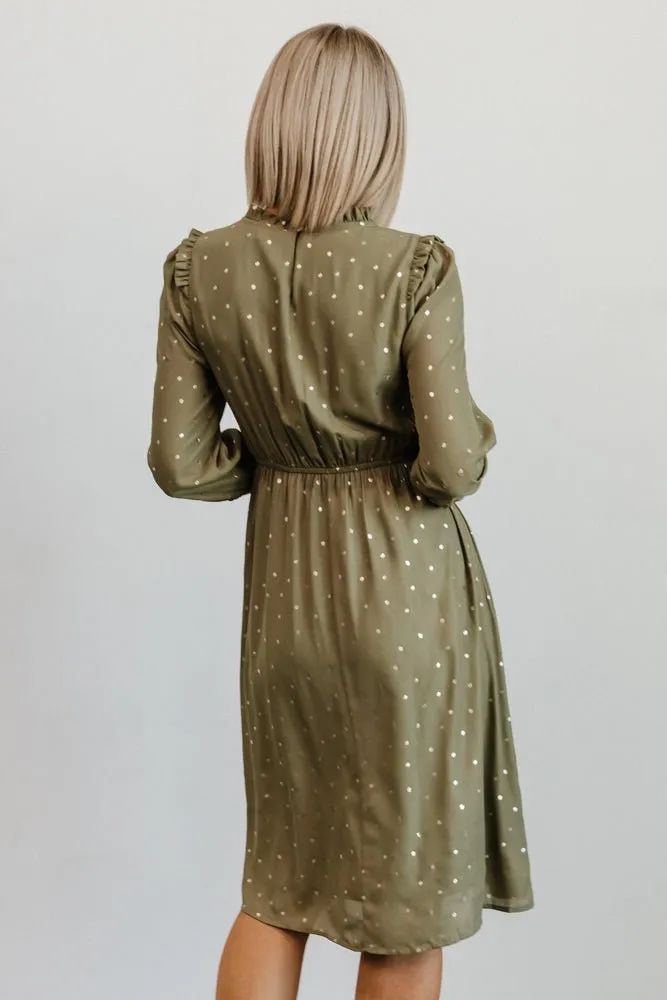 Nixon Pintuck Ruffle Midi Dress | Green sold by Baltic Born product image thumbnail 5
