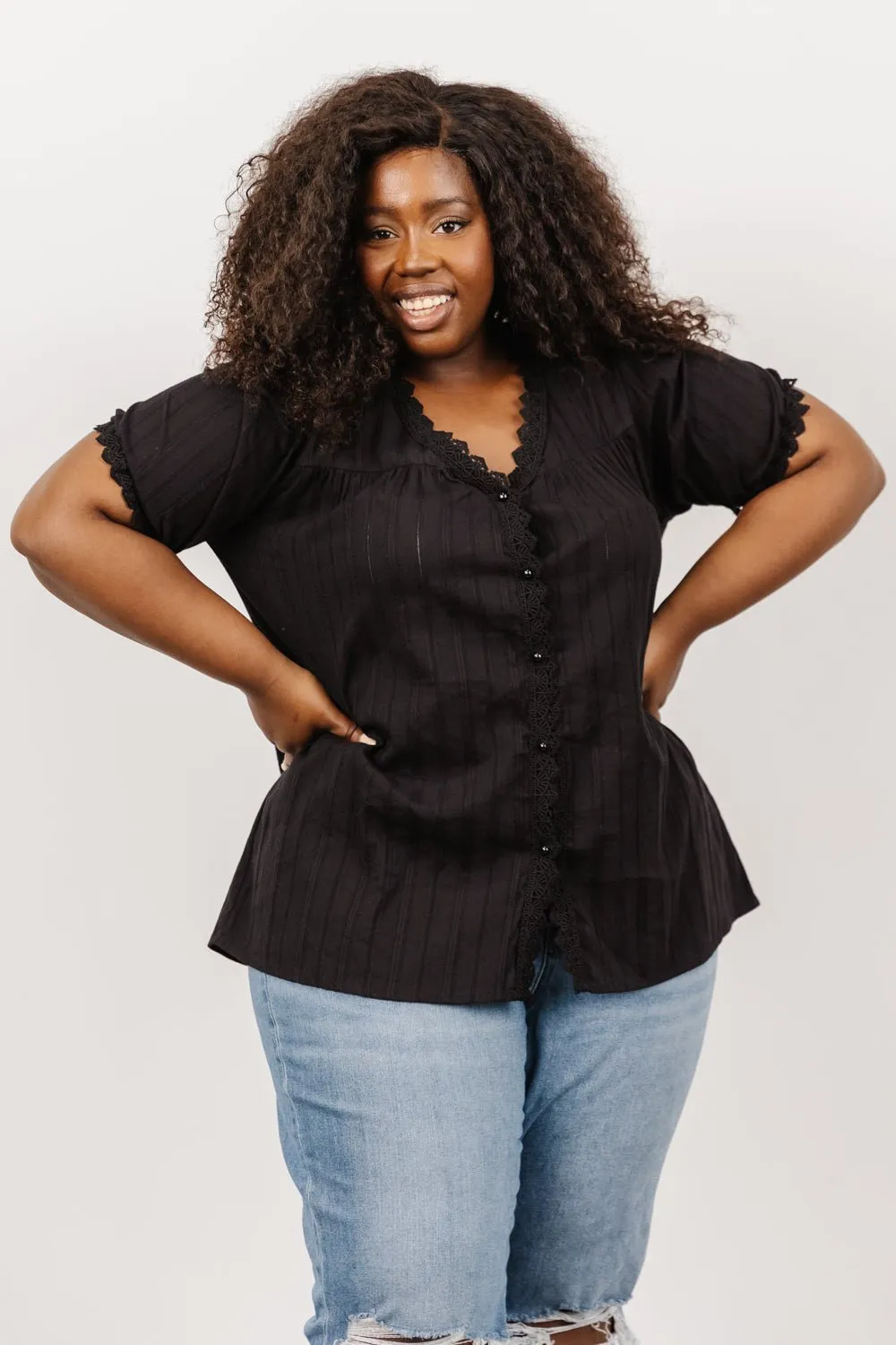 Sloane Button Top | Black sold by Baltic Born product image thumbnail 4