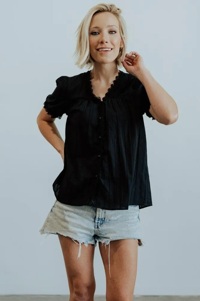 Sloane Button Top | Black sold by Baltic Born product image thumbnail 3