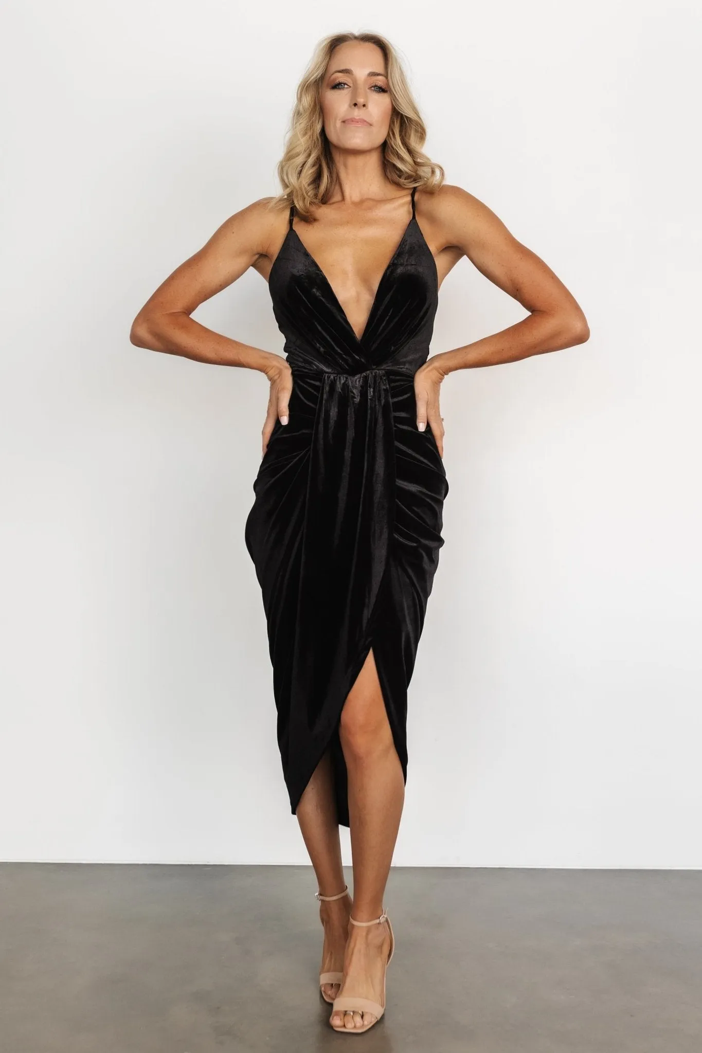 Steph Velvet Midi Dress | Black sold by Baltic Born product image thumbnail 5