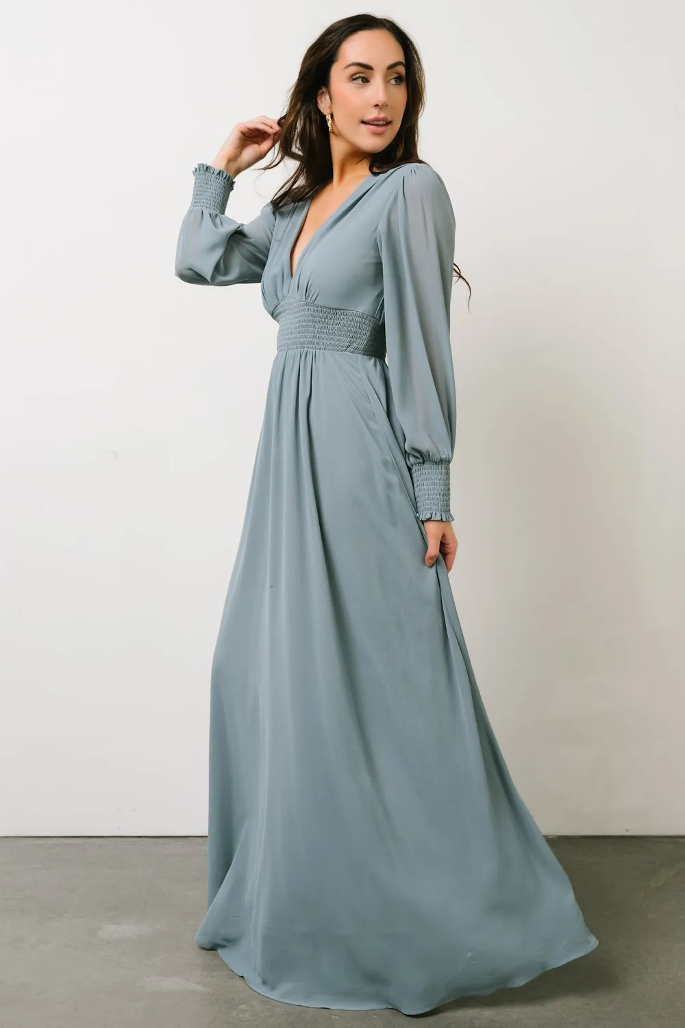 Olivia Maxi Dress | Dusty Blue sold by Baltic Born product image thumbnail 4