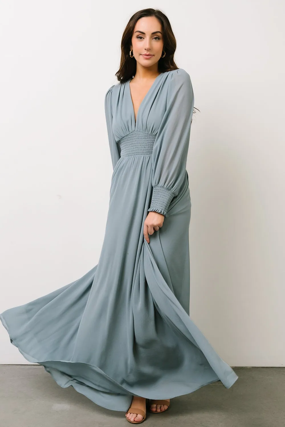 Olivia Maxi Dress | Dusty Blue sold by Baltic Born