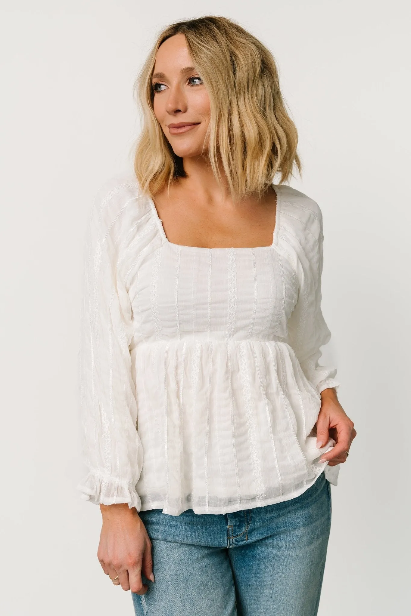 Priscilla Embroidered Top | Ivory sold by Baltic Born product image thumbnail 3
