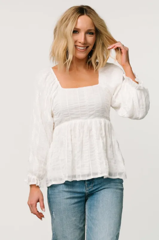 Priscilla Embroidered Top | Ivory sold by Baltic Born