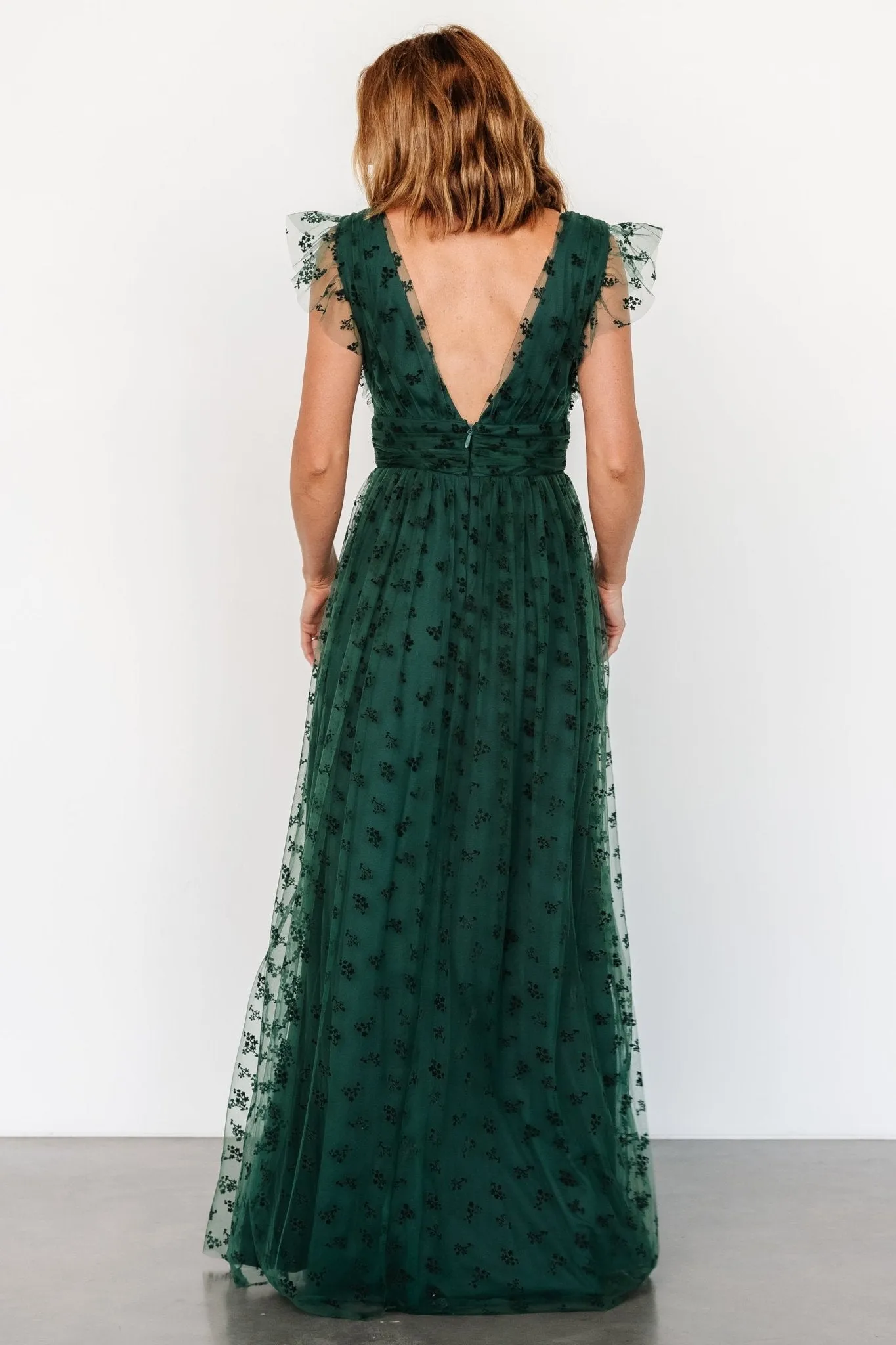 Caterina Tulle Maxi Dress | Dark Green sold by Baltic Born product image thumbnail 5