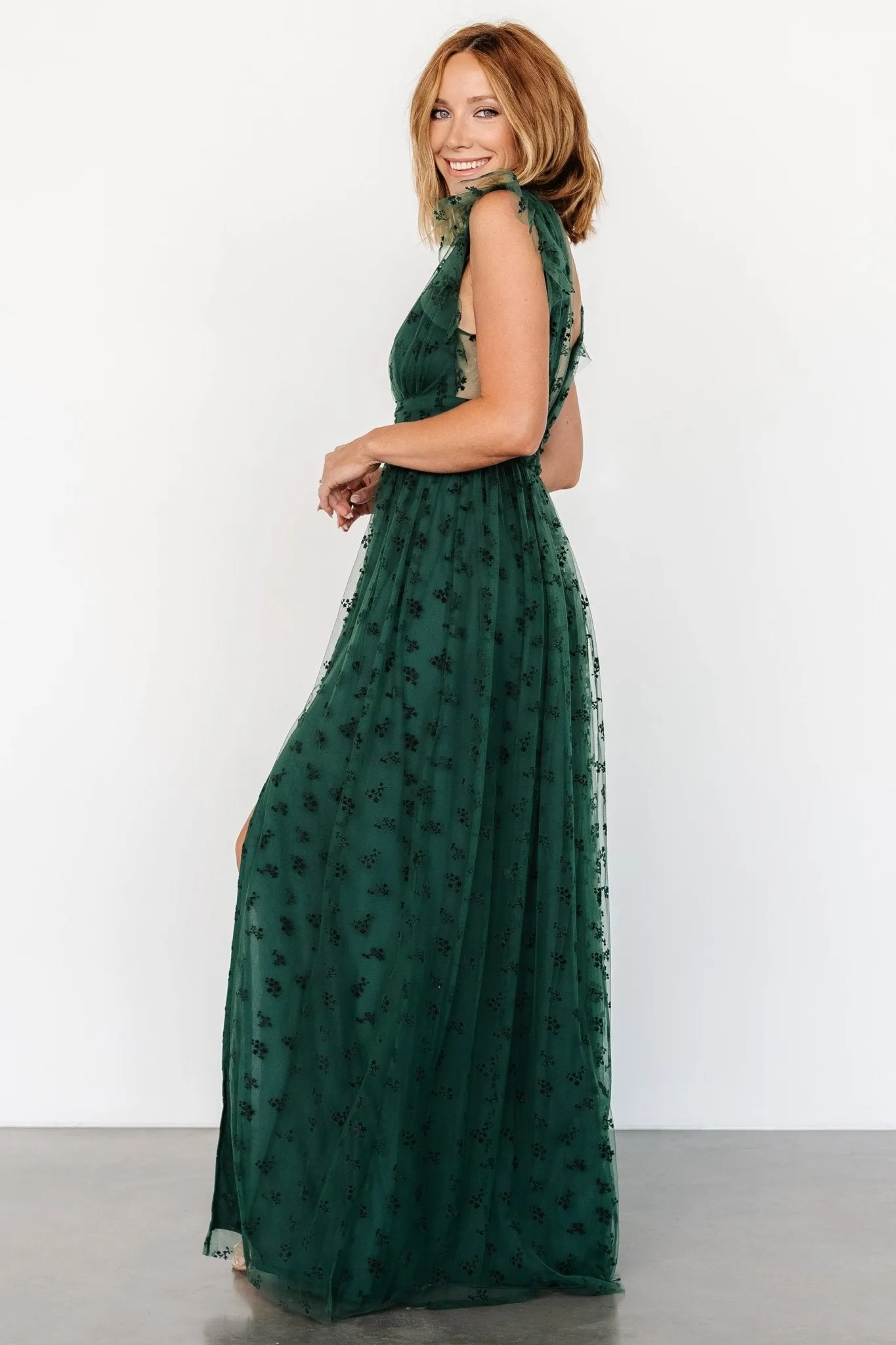 Caterina Tulle Maxi Dress | Dark Green sold by Baltic Born product image thumbnail 3