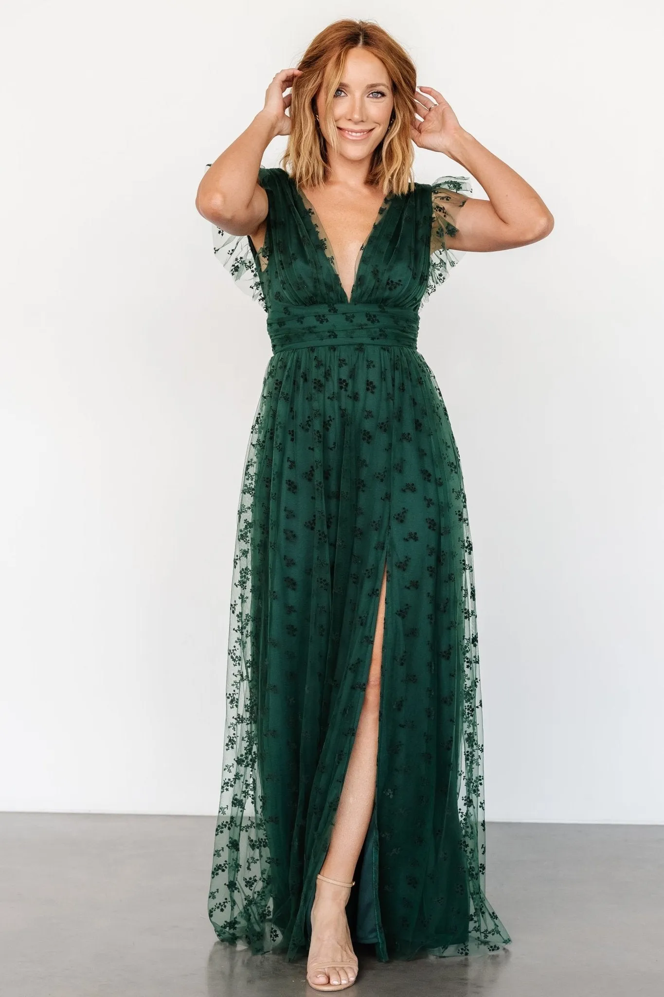 Caterina Tulle Maxi Dress | Dark Green sold by Baltic Born product image thumbnail 4