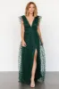 Caterina Tulle Maxi Dress | Dark Green sold by Baltic Born