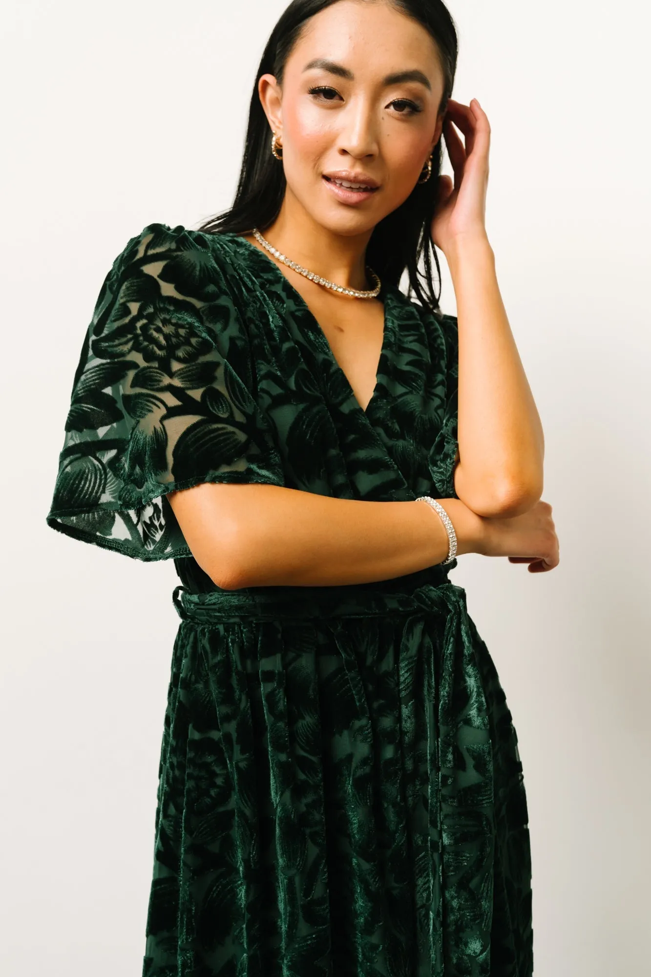 Uma Velvet Maxi Dress | Dark Green sold by Baltic Born product image thumbnail 2