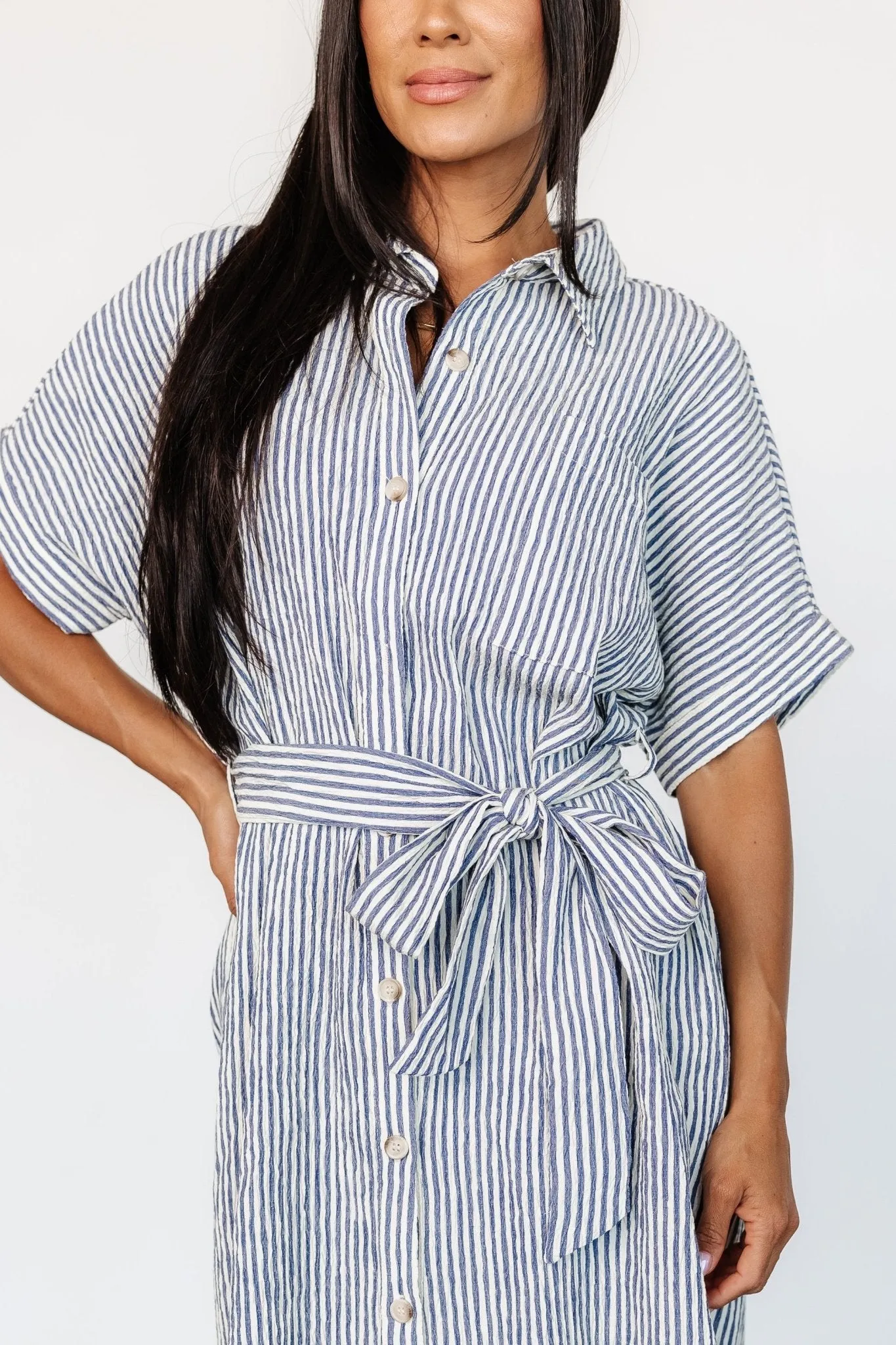 Nautical Shirt Dress | Blue Stripe sold by Baltic Born product image thumbnail 2