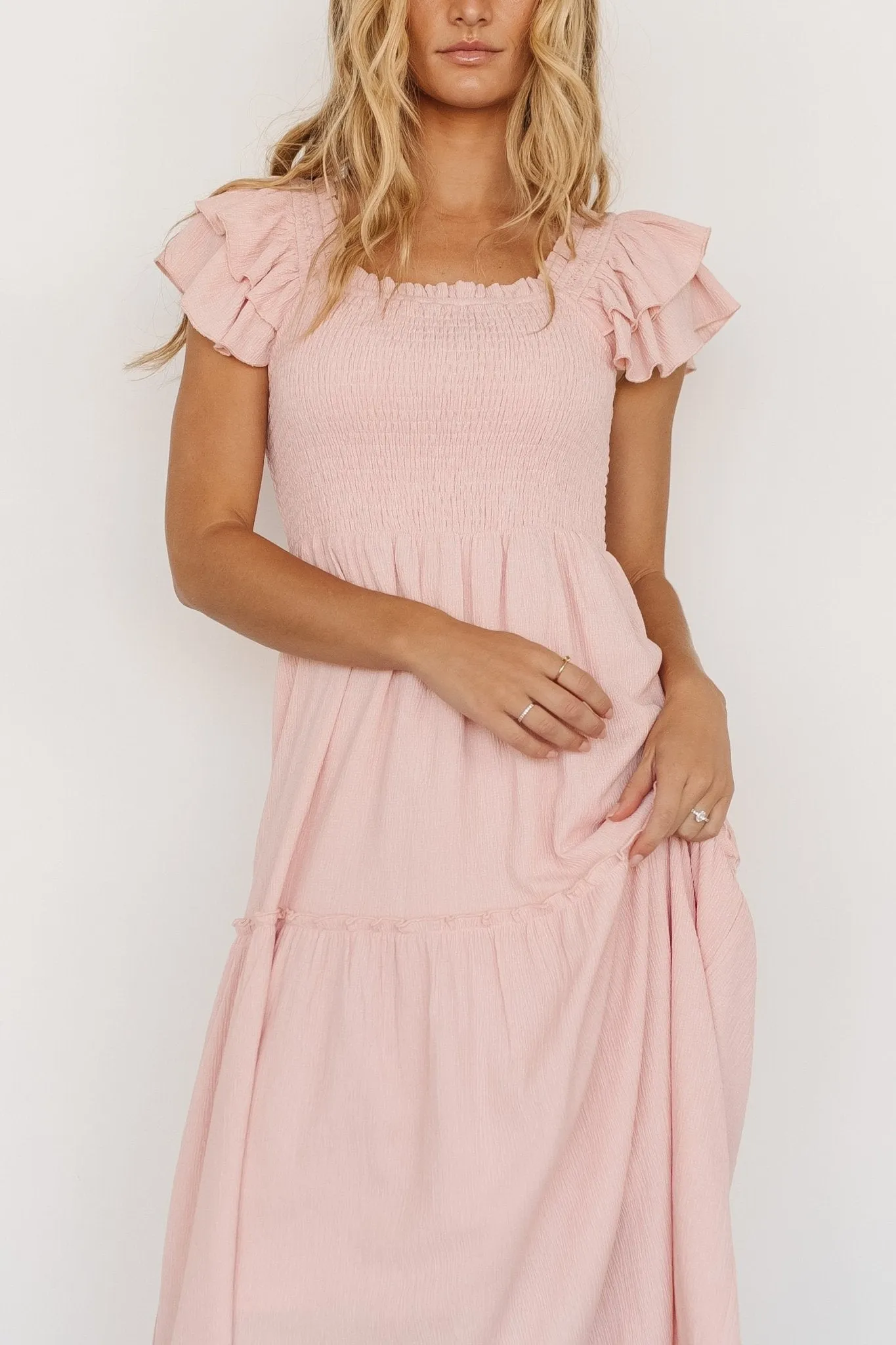 Jacie Smocked Midi Dress | Blush sold by Baltic Born product image thumbnail 2