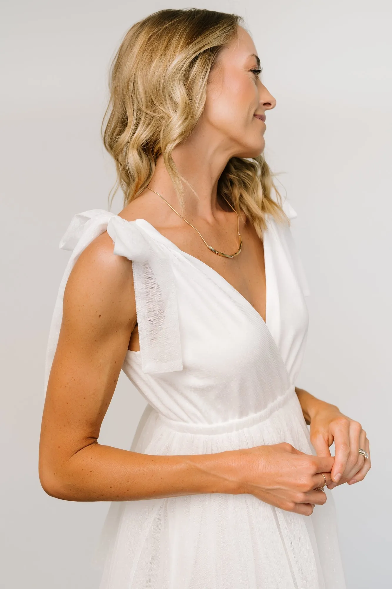 Tessa Tiered Tulle Tank Dress | White sold by Baltic Born product image thumbnail 2