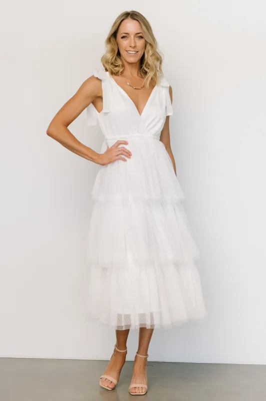 Tessa Tiered Tulle Tank Dress | White sold by Baltic Born