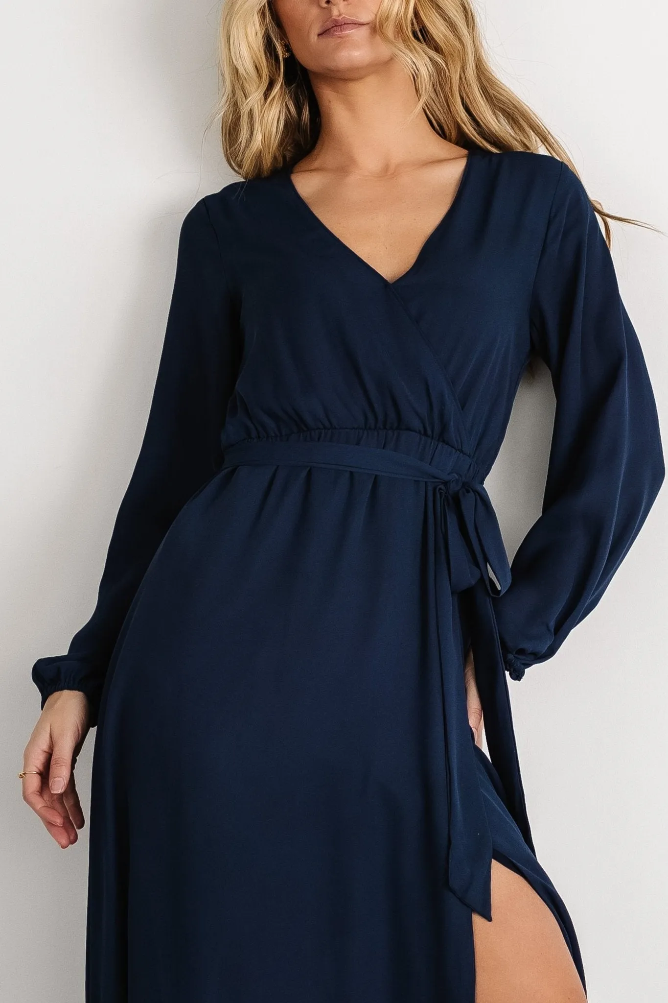 Breanne Faux Wrap Maxi Dress | Navy sold by Baltic Born product image thumbnail 2