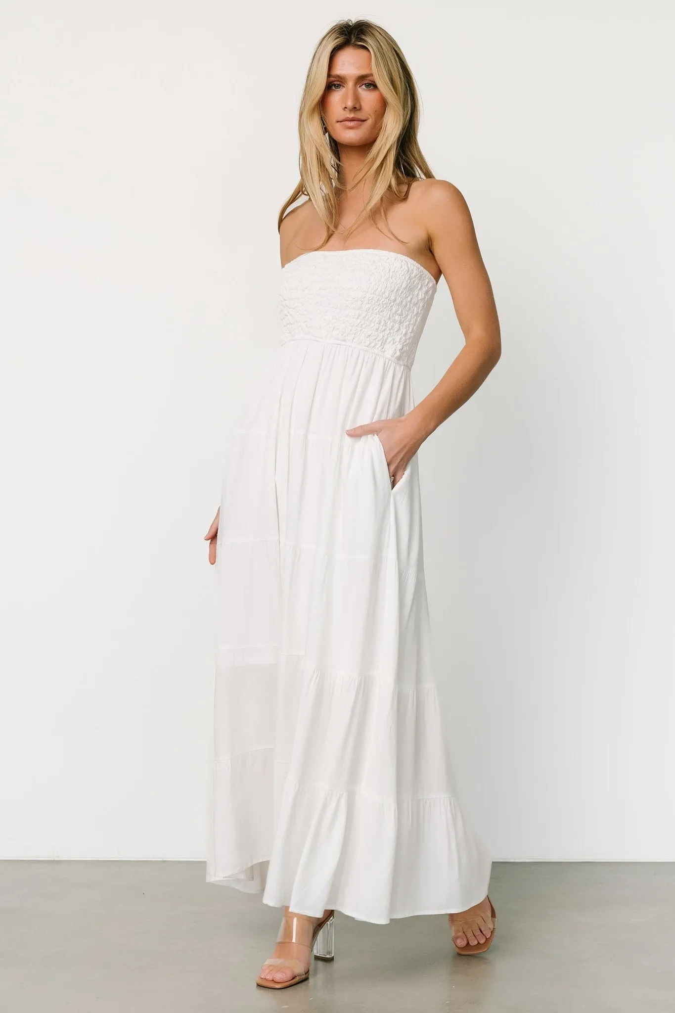Domenica Strapless Maxi Dress | Off White sold by Baltic Born product image thumbnail 5