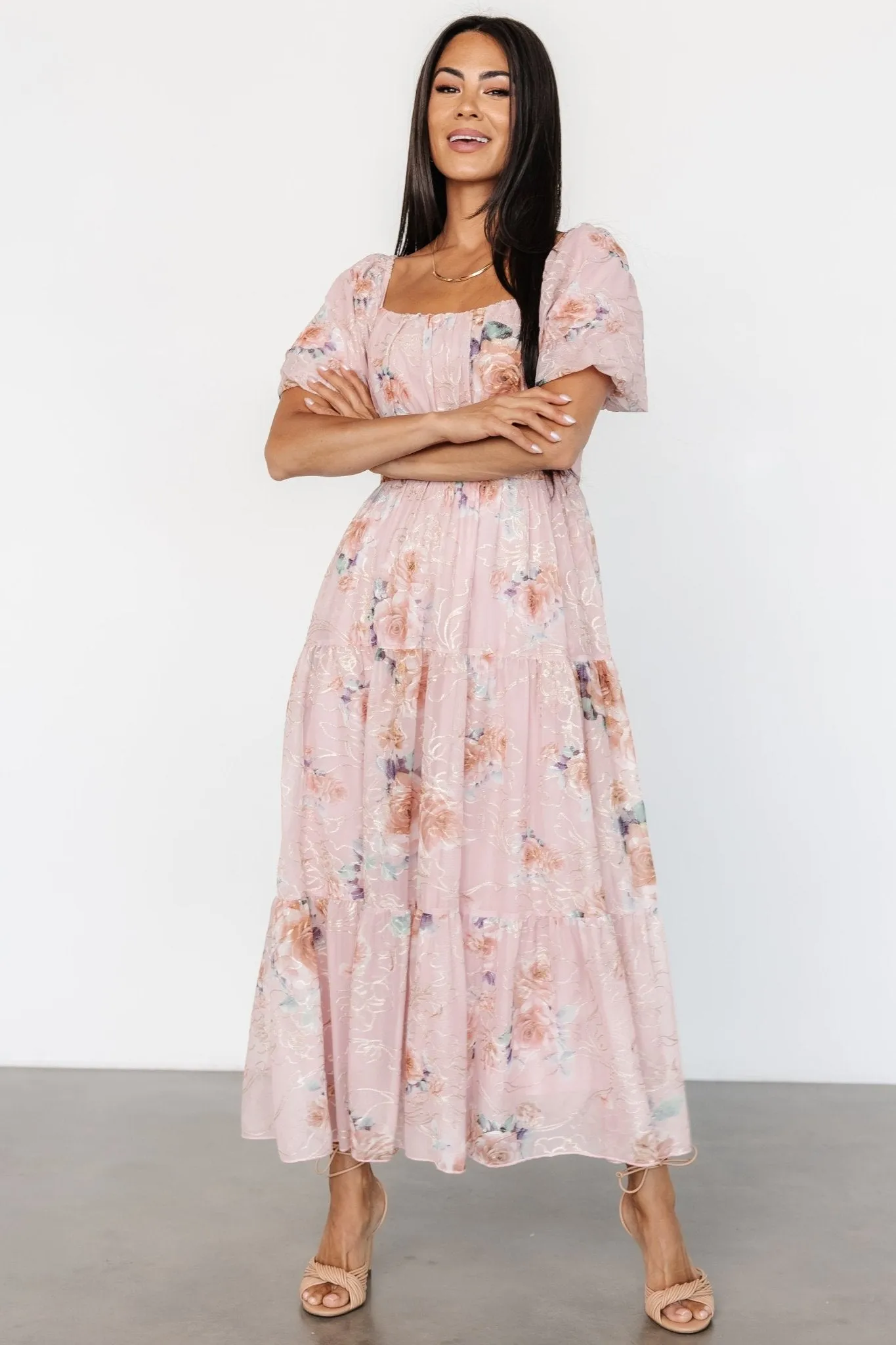 Annabeth Midi Dress | Blush Floral sold by Baltic Born product image thumbnail 4