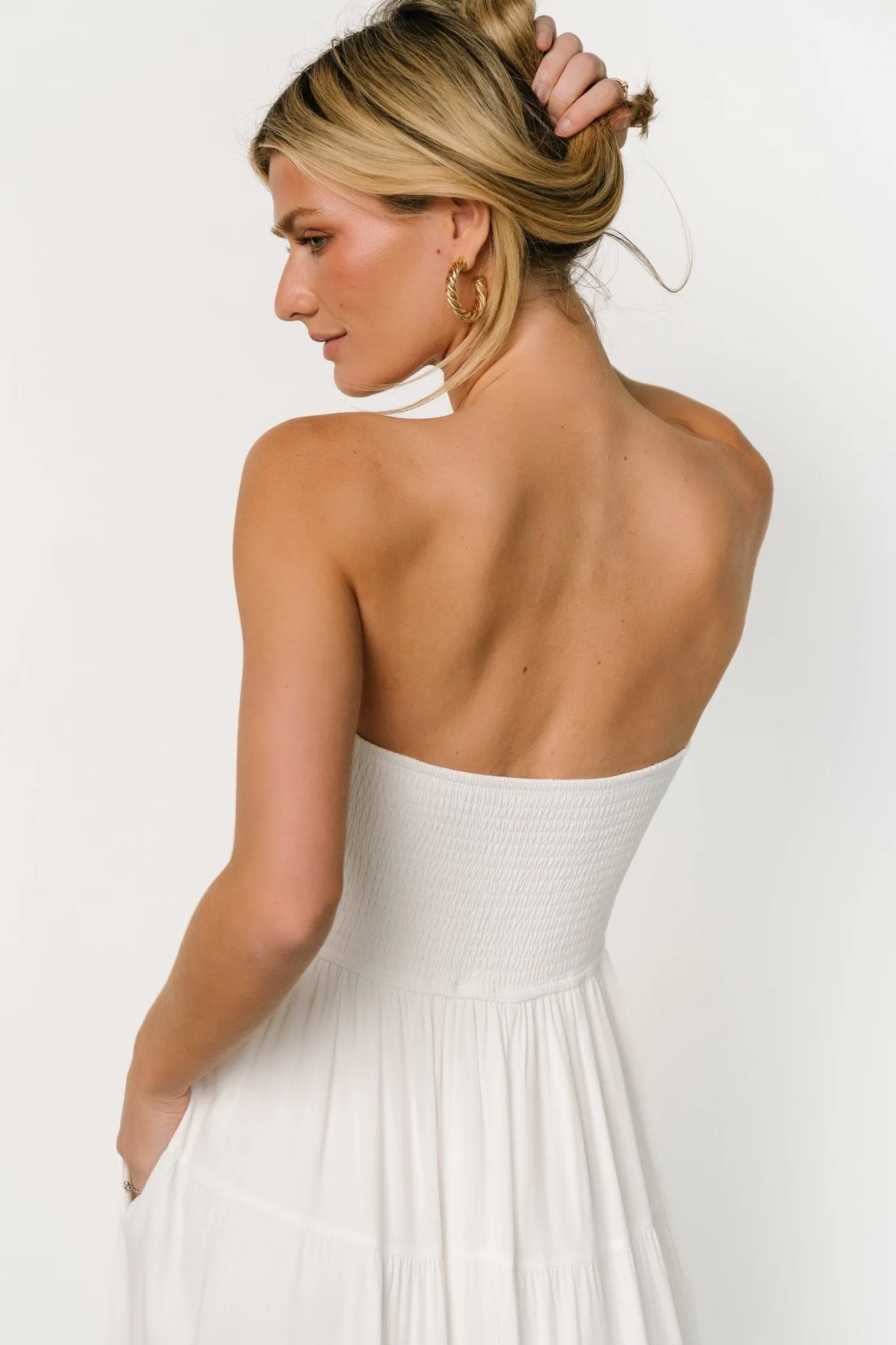 Domenica Strapless Maxi Dress | Off White sold by Baltic Born product image thumbnail 4