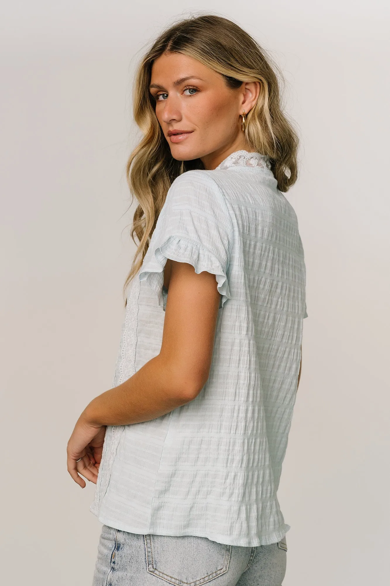 Zara Lace Top | Blue sold by Baltic Born product image thumbnail 3