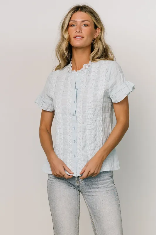 Zara Lace Top | Blue made by Hayden