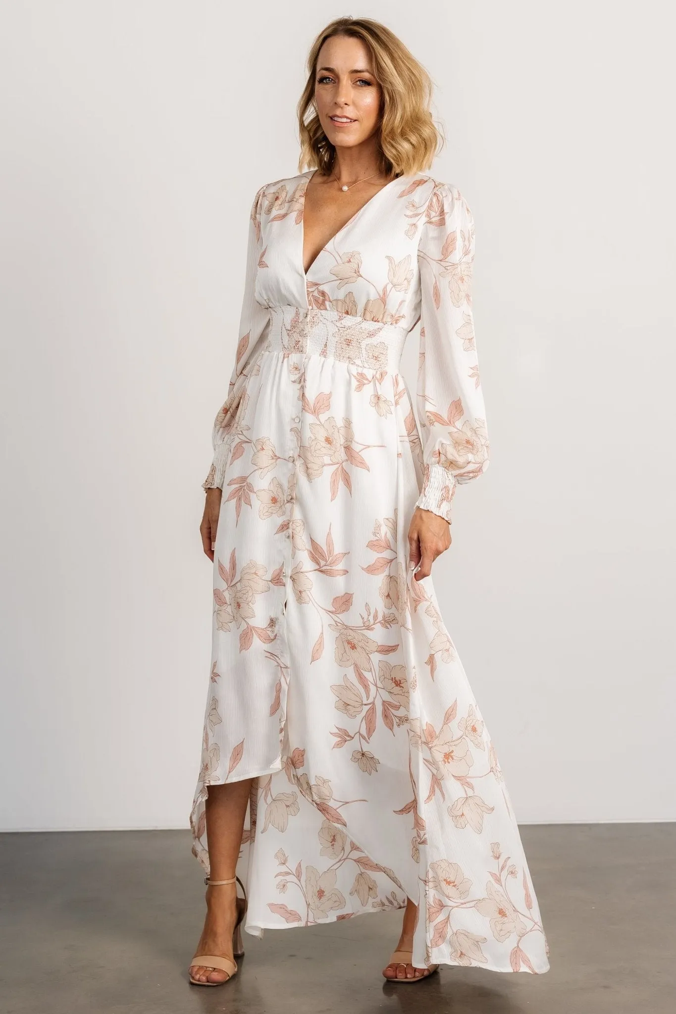 Mayfair High Low Maxi Dress | White Floral sold by Baltic Born product image thumbnail 4