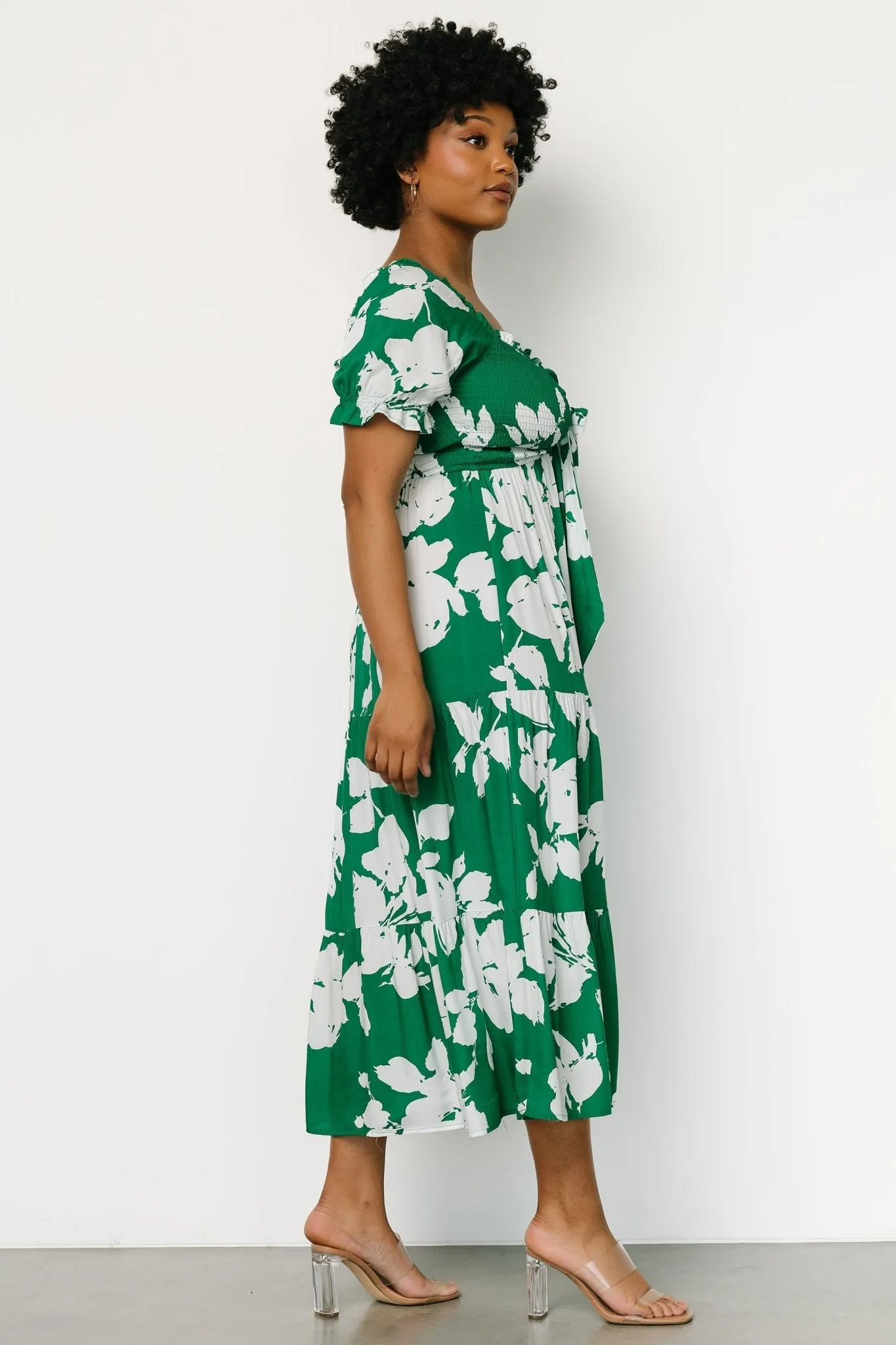 Kelley Smocked Maxi Dress | Green + White sold by Baltic Born product image thumbnail 3