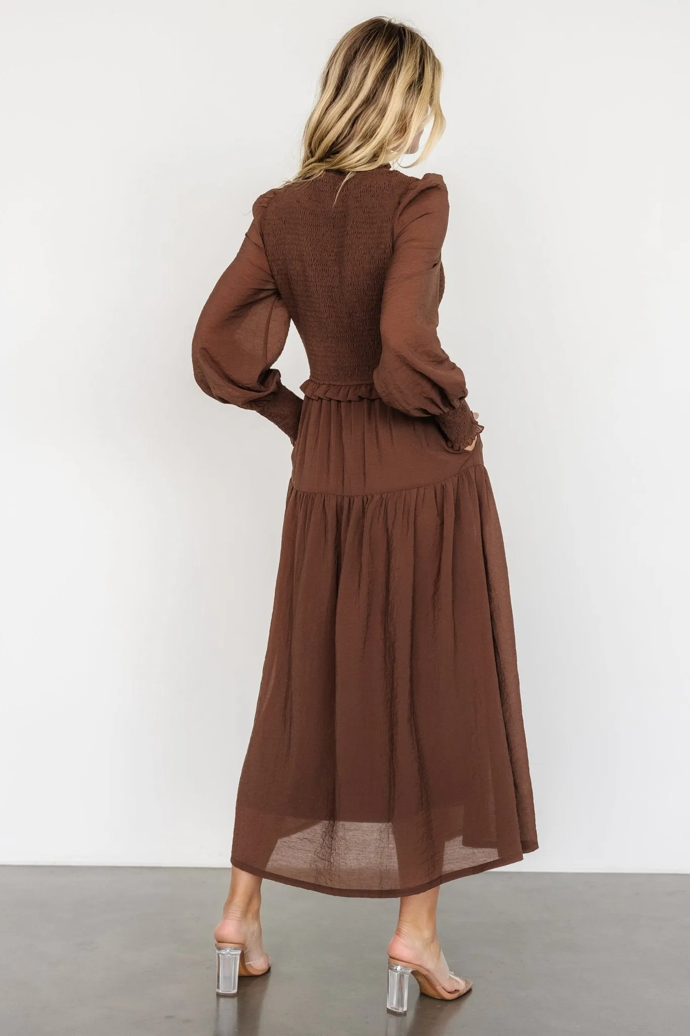 Daria Smocked Maxi Dress | Brown sold by Baltic Born product image thumbnail 5