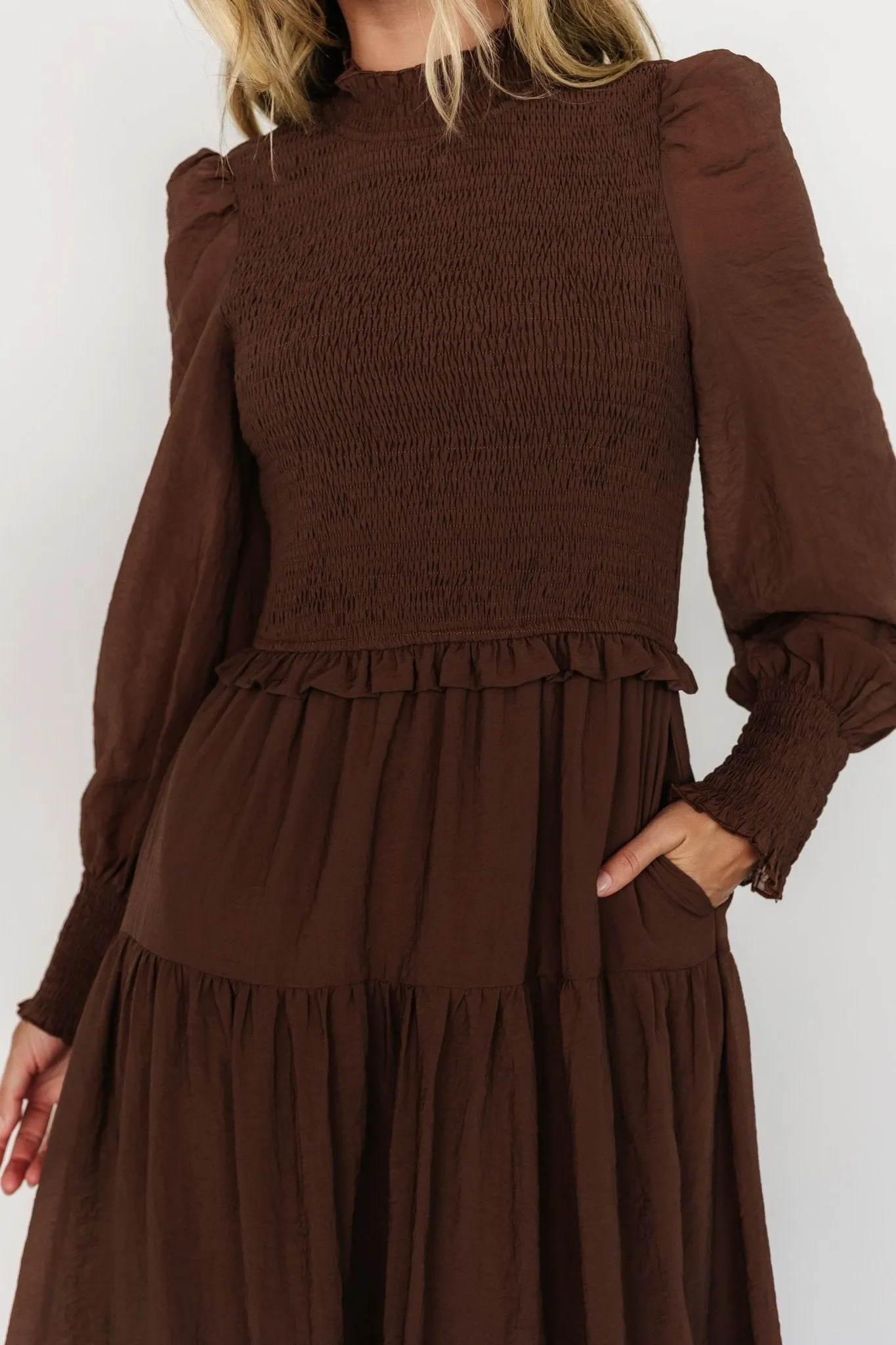 Daria Smocked Maxi Dress | Brown sold by Baltic Born product image thumbnail 2