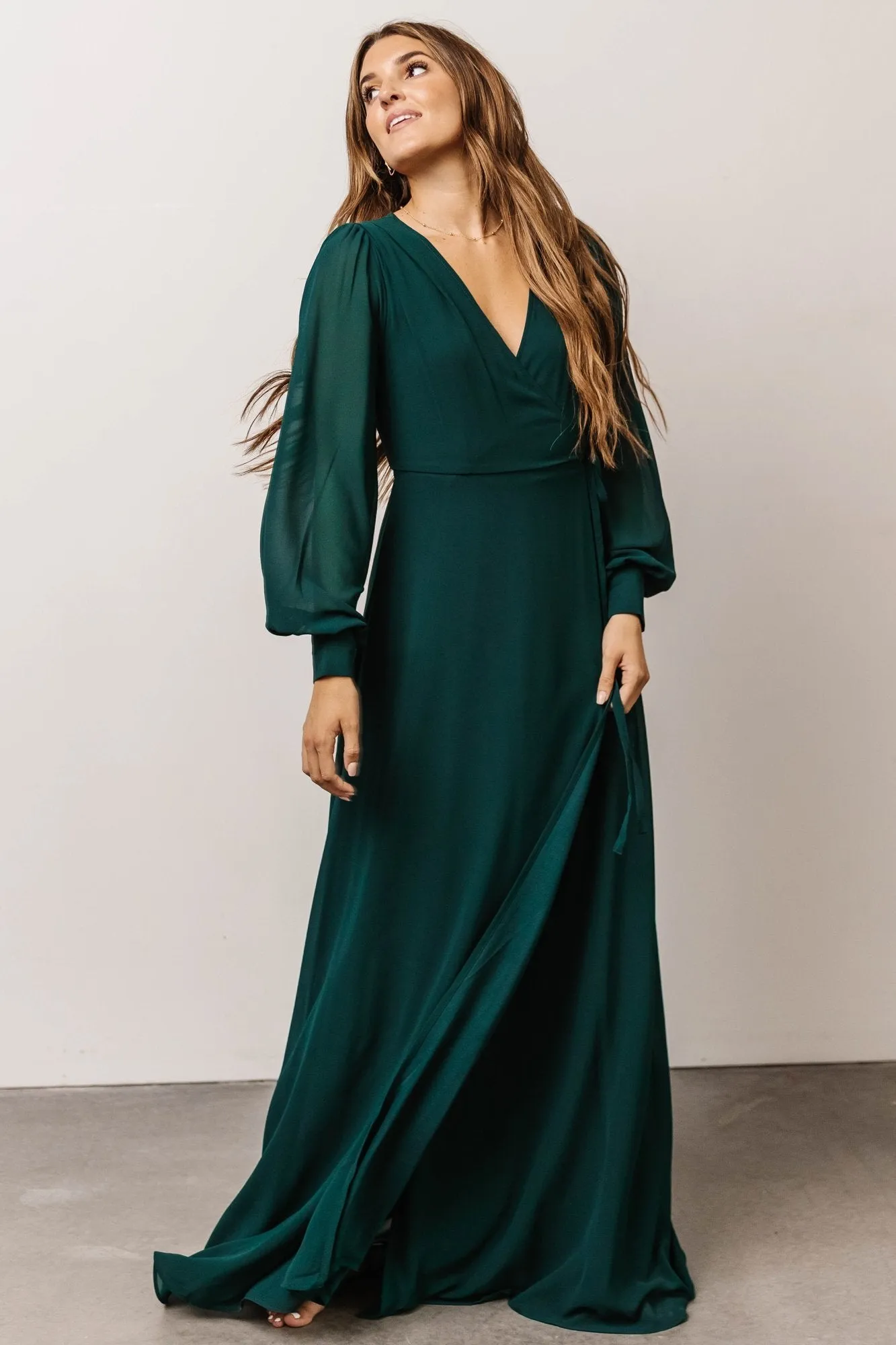 Kelsey Wrap Dress | Emerald sold by Baltic Born product image thumbnail 3
