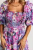 Wendy Puff Sleeve Midi Dress | Fuchsia Multi sold by Baltic Born