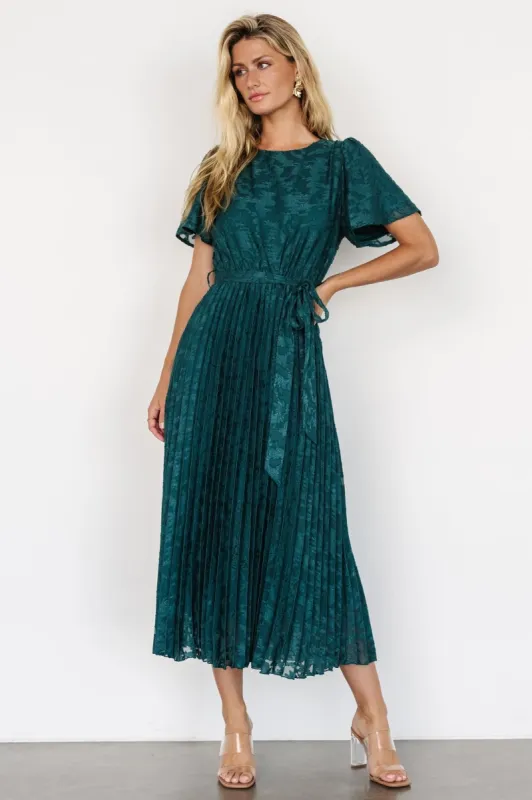 Mindy Pleated Dress | Emerald sold by Baltic Born