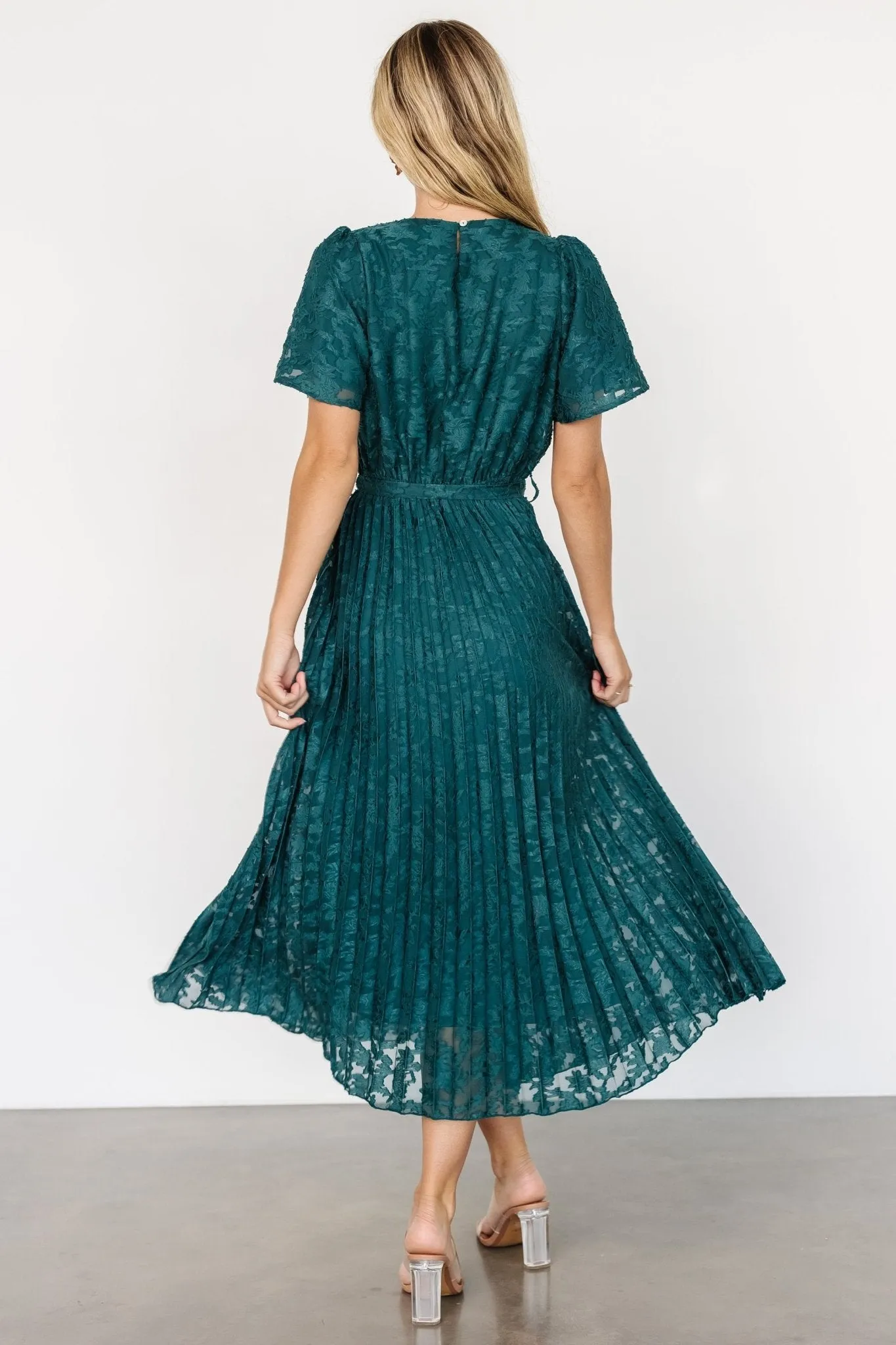 Mindy Pleated Dress | Emerald sold by Baltic Born product image thumbnail 5
