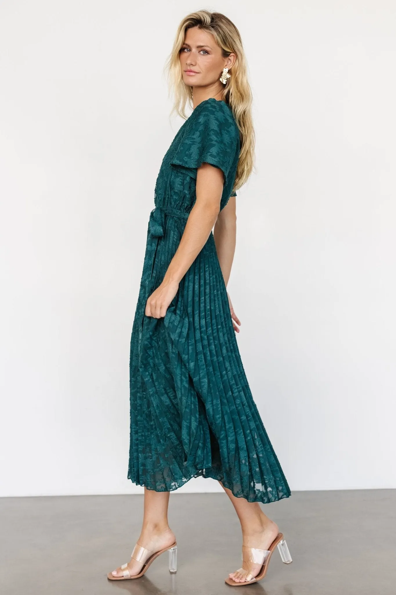Mindy Pleated Dress | Emerald sold by Baltic Born product image thumbnail 3