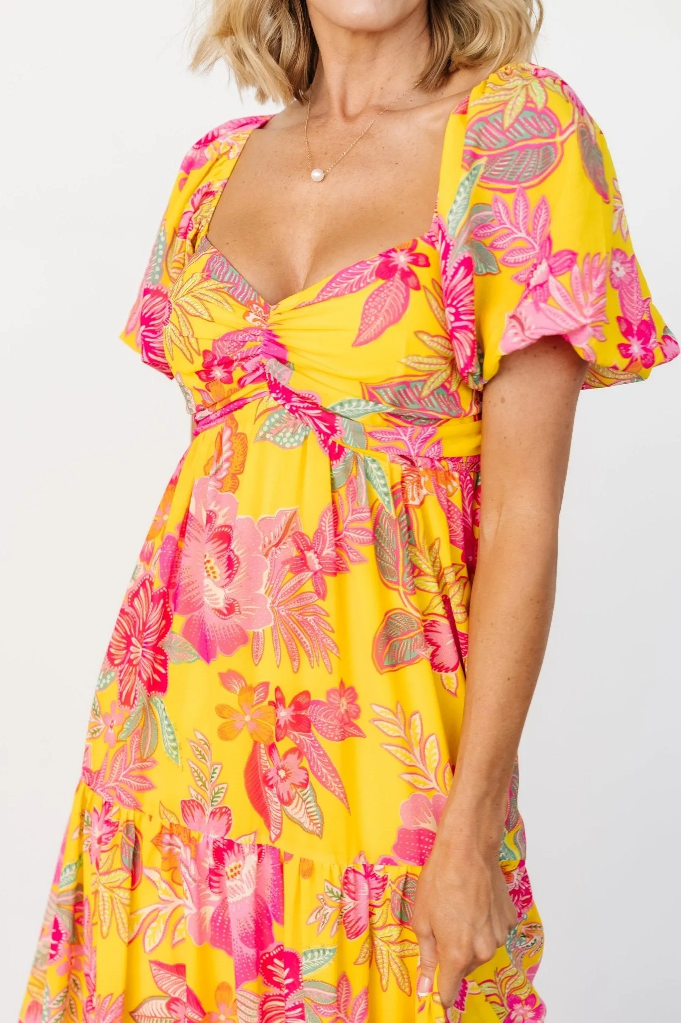 Darla Maxi Dress | Yellow + Pink Floral sold by Baltic Born product image thumbnail 2