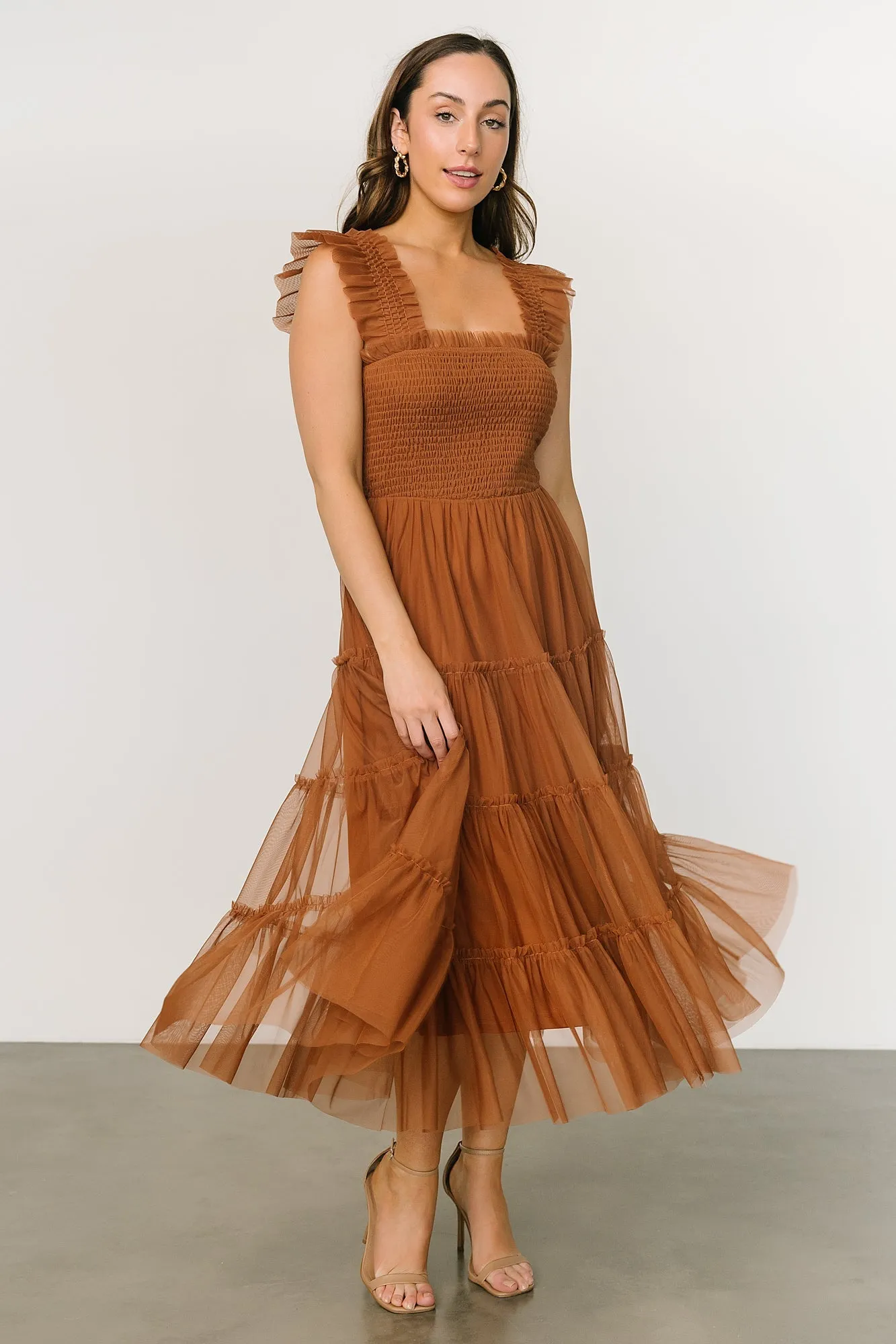 Emma Smocked Tulle Dress | Mocha sold by Baltic Born product image thumbnail 4
