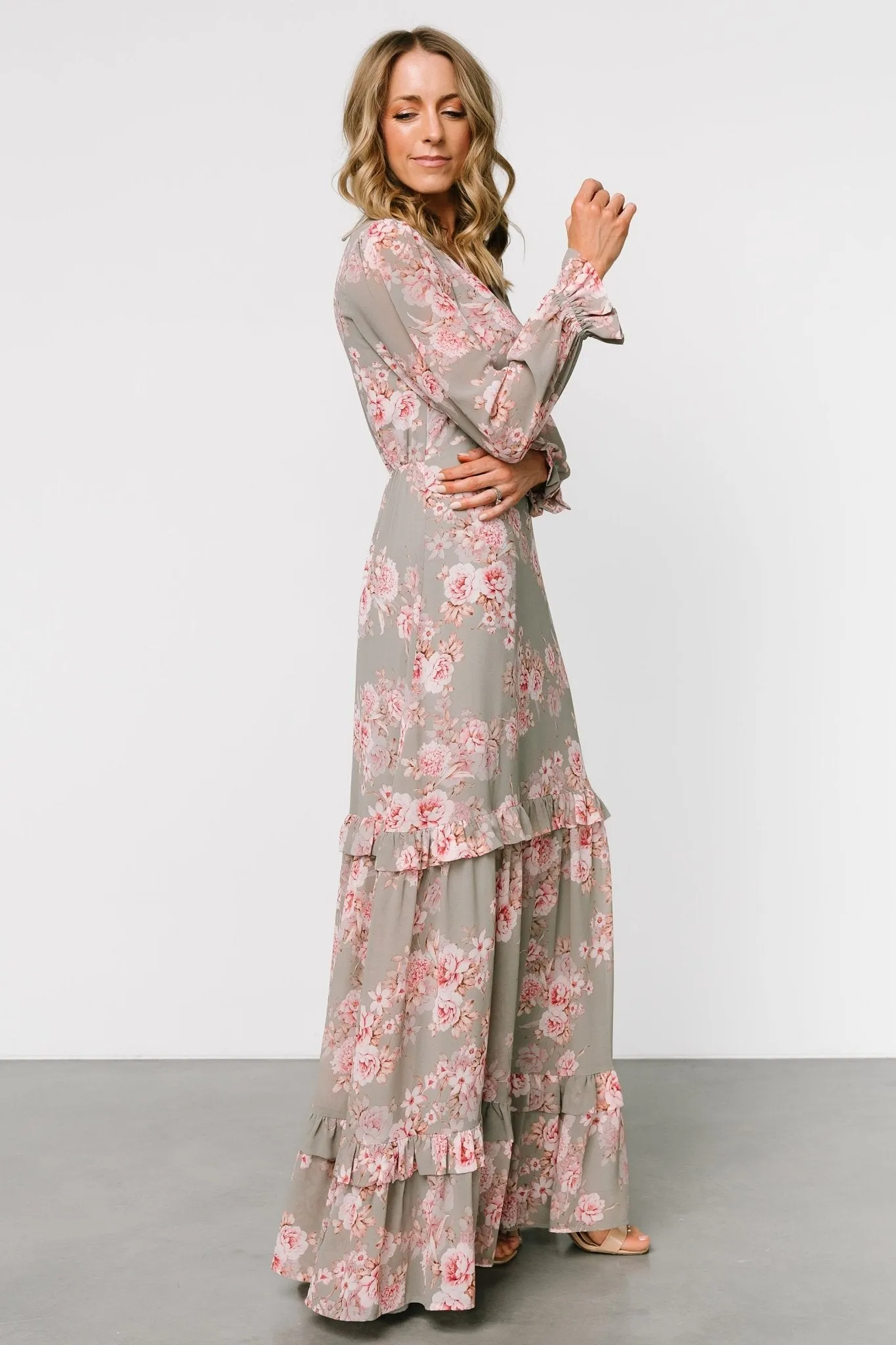 Liliana Maxi Dress | Dusty Sage + Rose sold by Baltic Born product image thumbnail 3