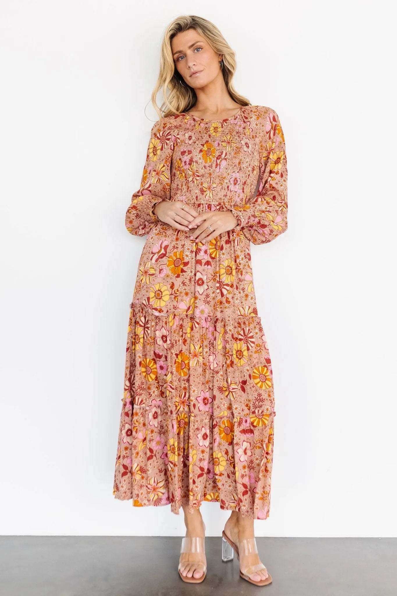 Thea Smocked Maxi Dress | Multi Floral sold by Baltic Born product image thumbnail 4