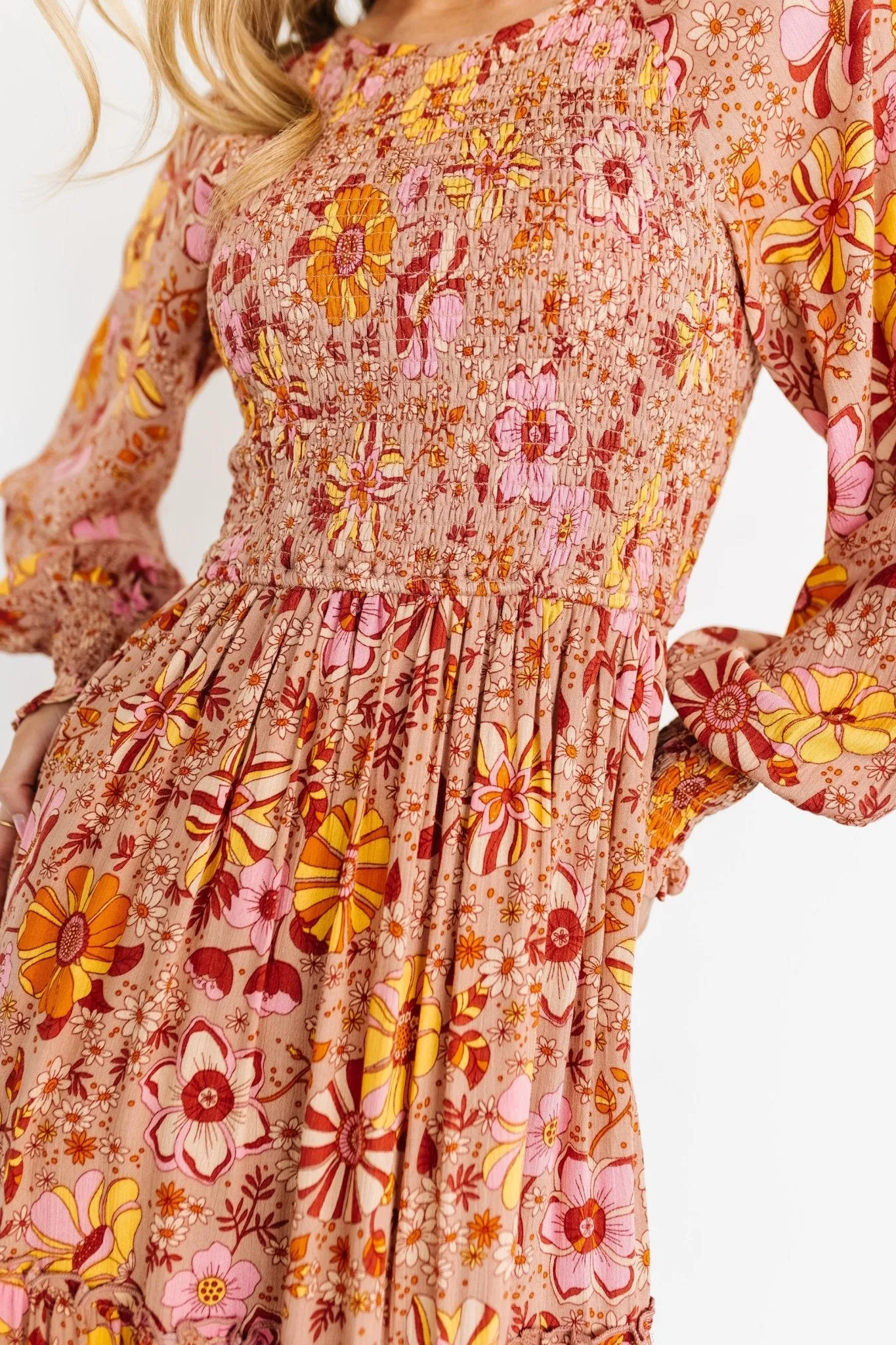 Thea Smocked Maxi Dress | Multi Floral sold by Baltic Born product image thumbnail 3
