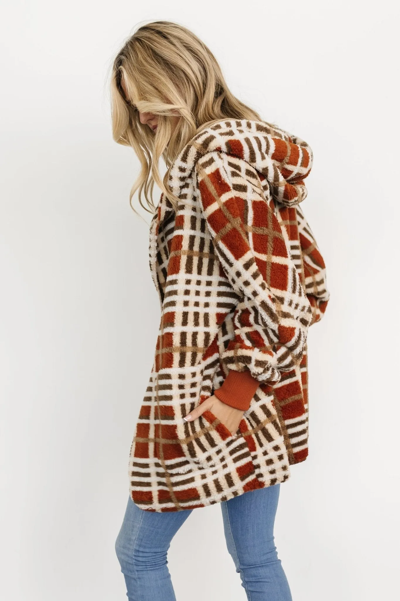 Brody Plaid Teddy Jacket | Rust Multi sold by Baltic Born product image thumbnail 5