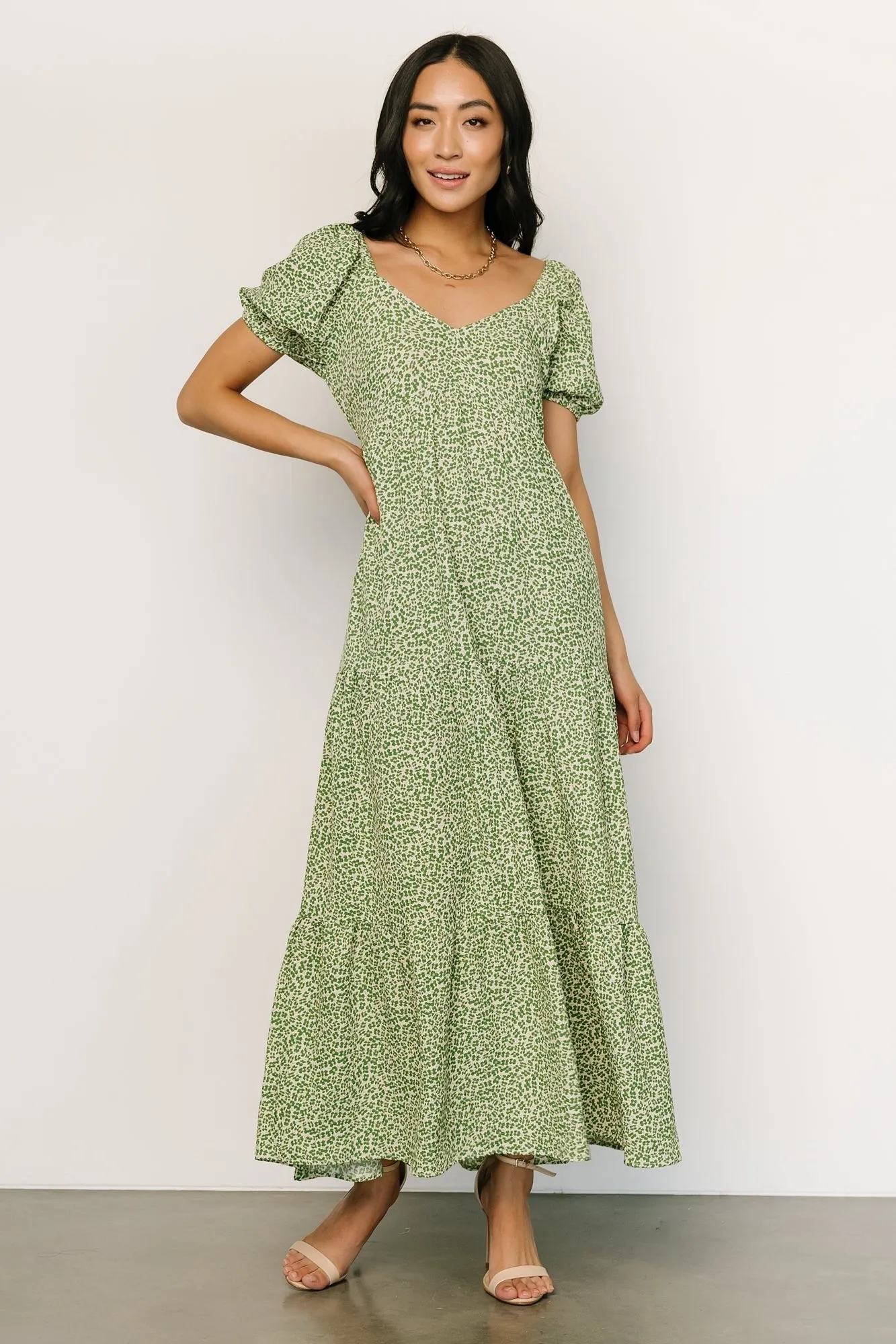 Gables Puff Sleeve Maxi Dress | Green Multi sold by Baltic Born product image thumbnail 5
