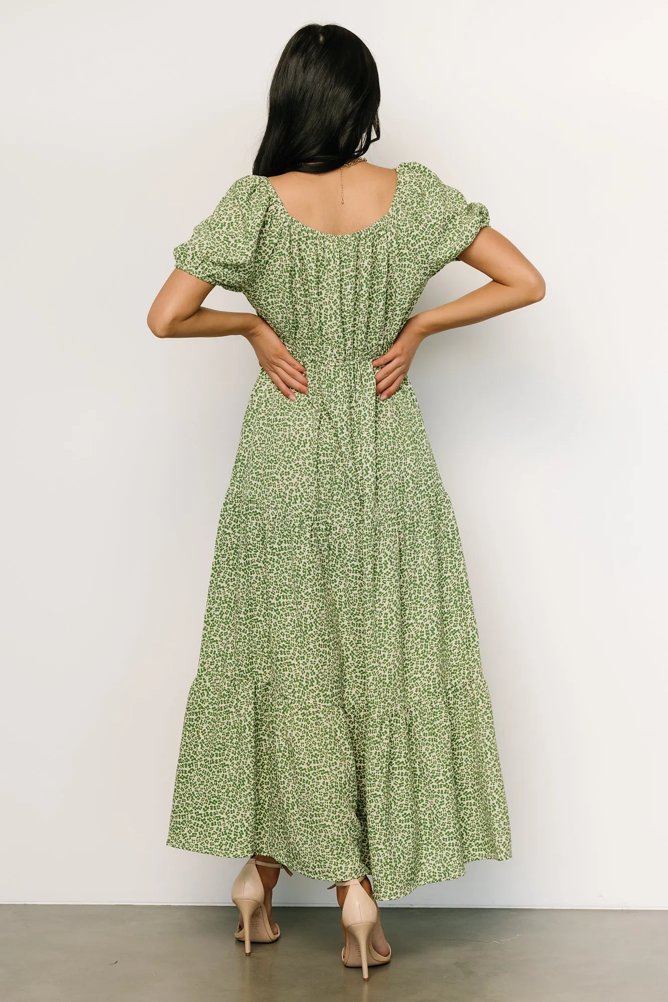 Gables Puff Sleeve Maxi Dress | Green Multi sold by Baltic Born product image thumbnail 4