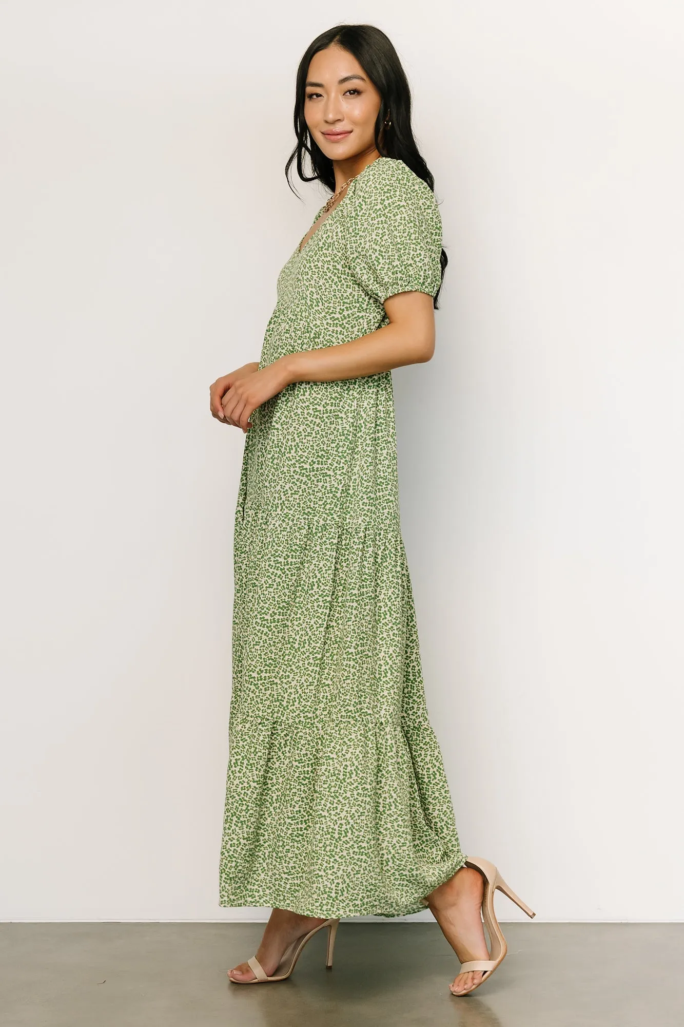 Gables Puff Sleeve Maxi Dress | Green Multi sold by Baltic Born product image thumbnail 3