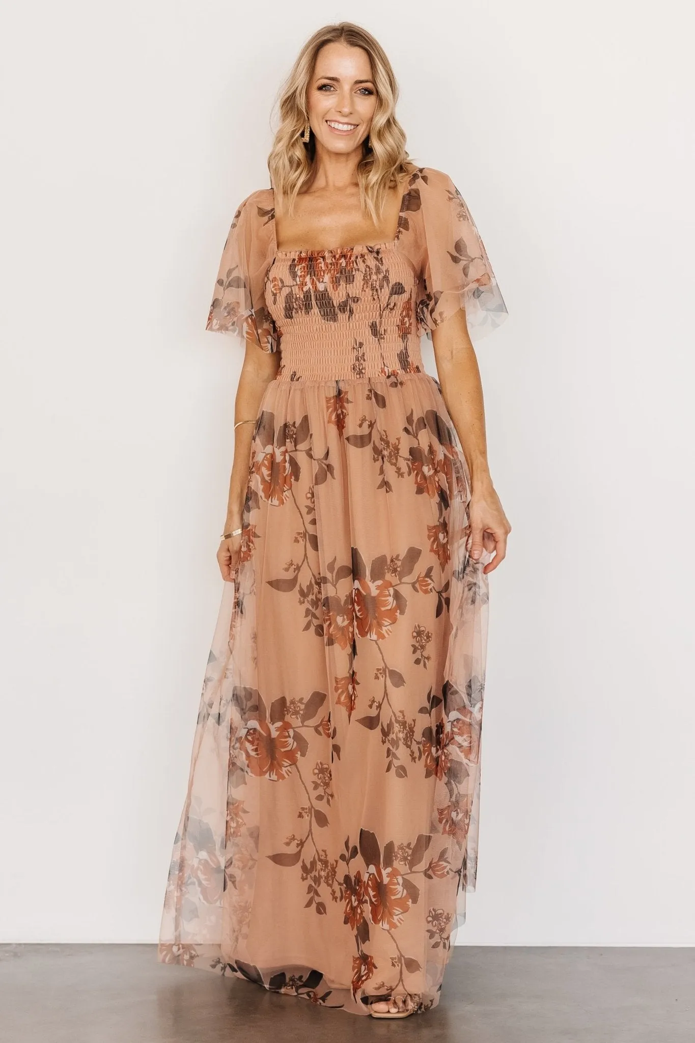 Cassandra Tulle Maxi Dress | Copper Floral sold by Baltic Born product image thumbnail 2