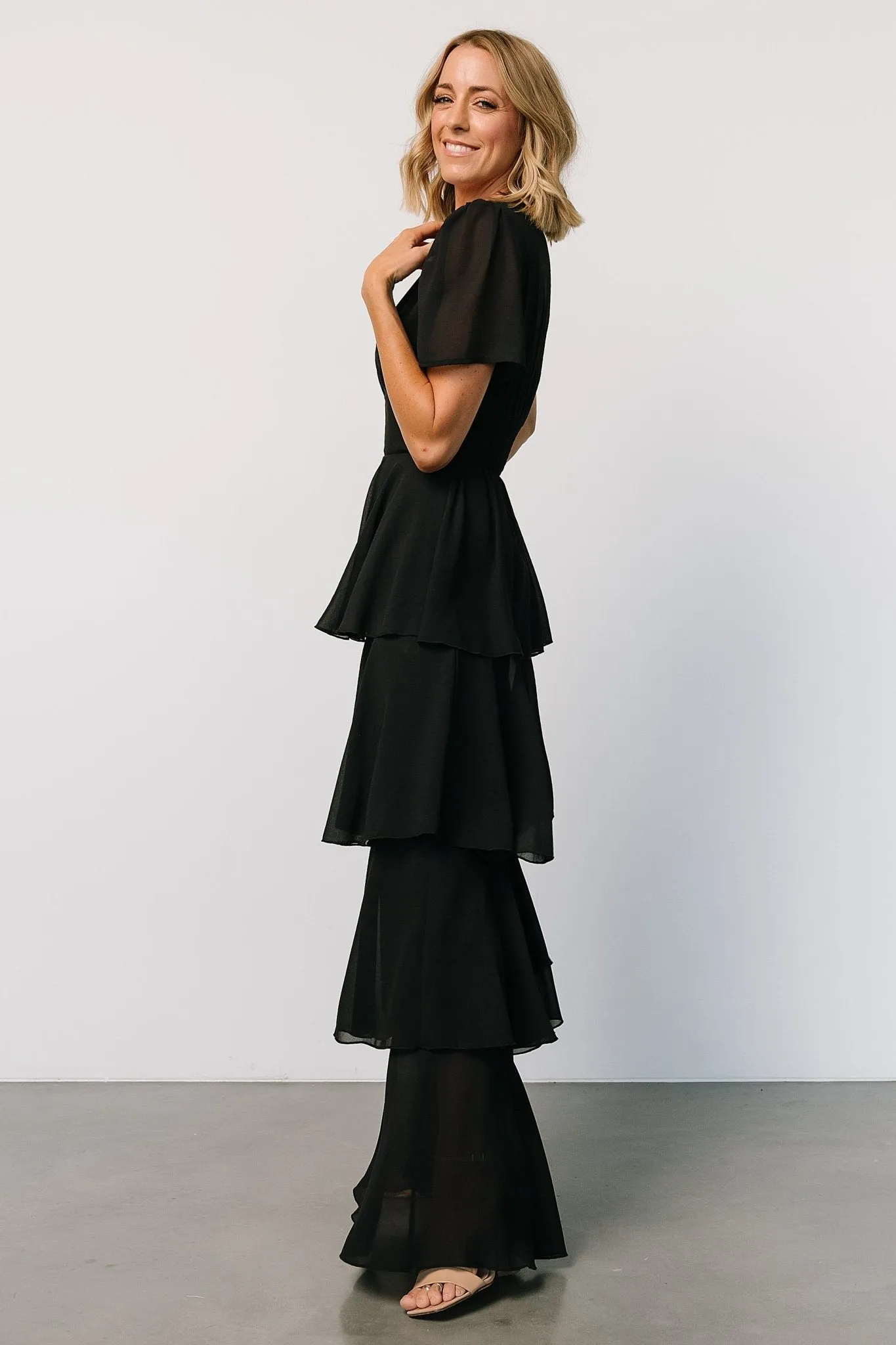 Montaigne Ruffle Maxi Dress | Black sold by Baltic Born product image thumbnail 3