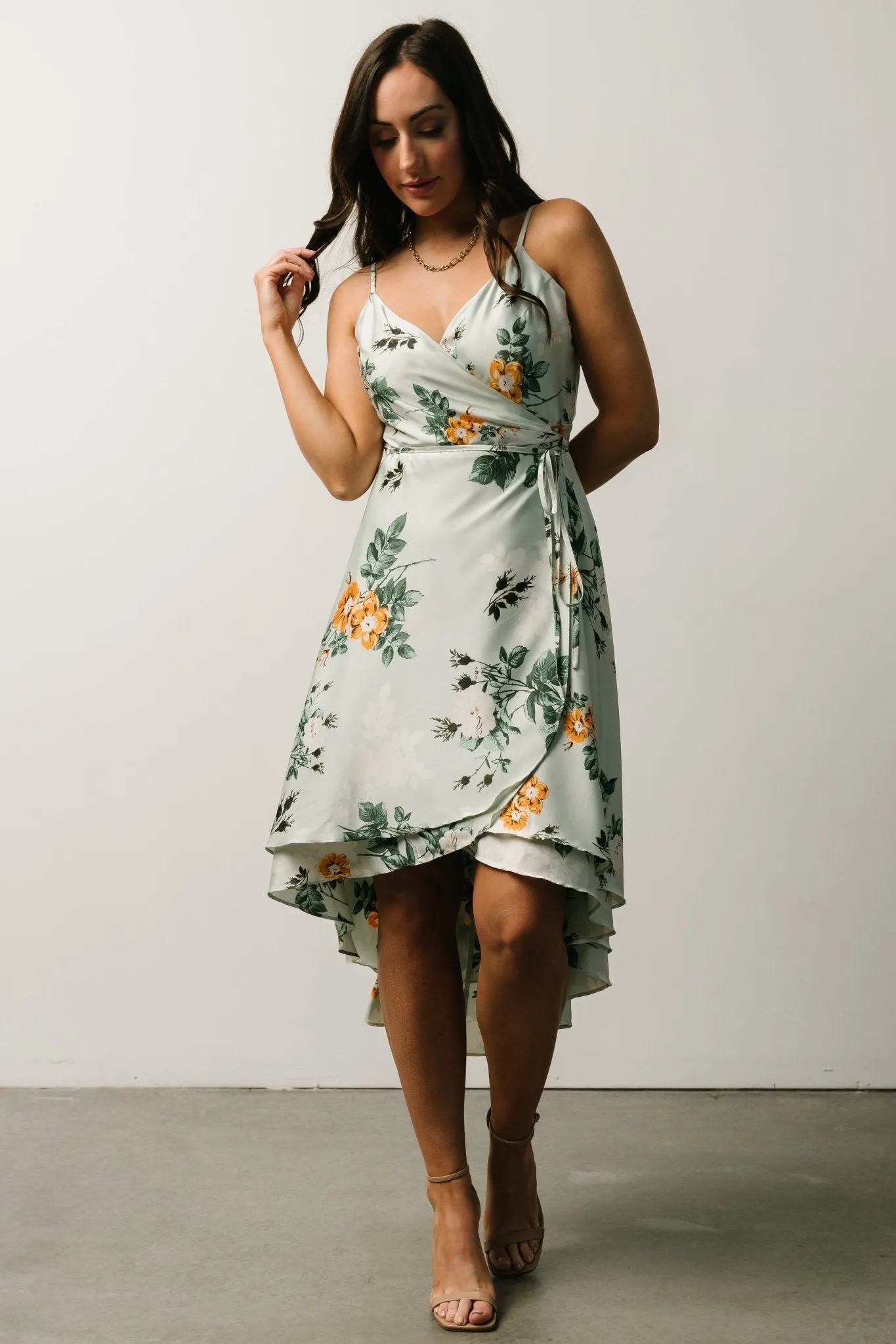 Steffi Tulip Wrap Dress | Light Sage Floral sold by Baltic Born product image thumbnail 5