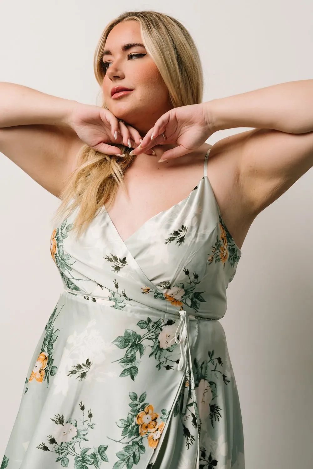 Steffi Tulip Wrap Dress | Light Sage Floral sold by Baltic Born product image thumbnail 4