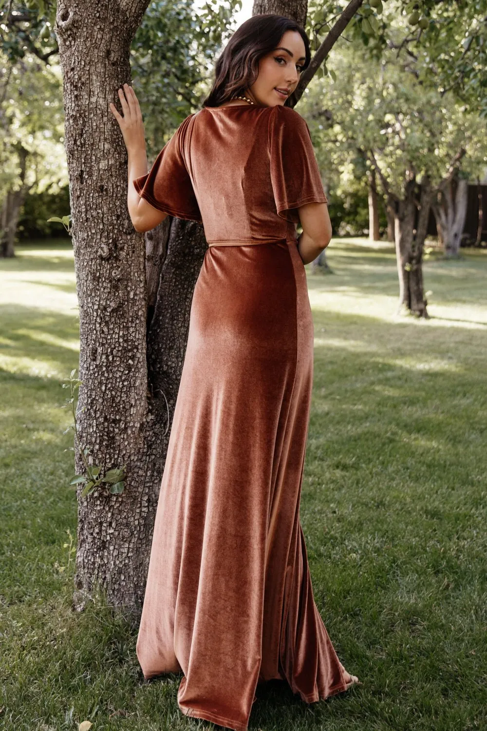 Meghan Velvet Wrap Maxi Dress | Spice sold by Baltic Born product image thumbnail 4